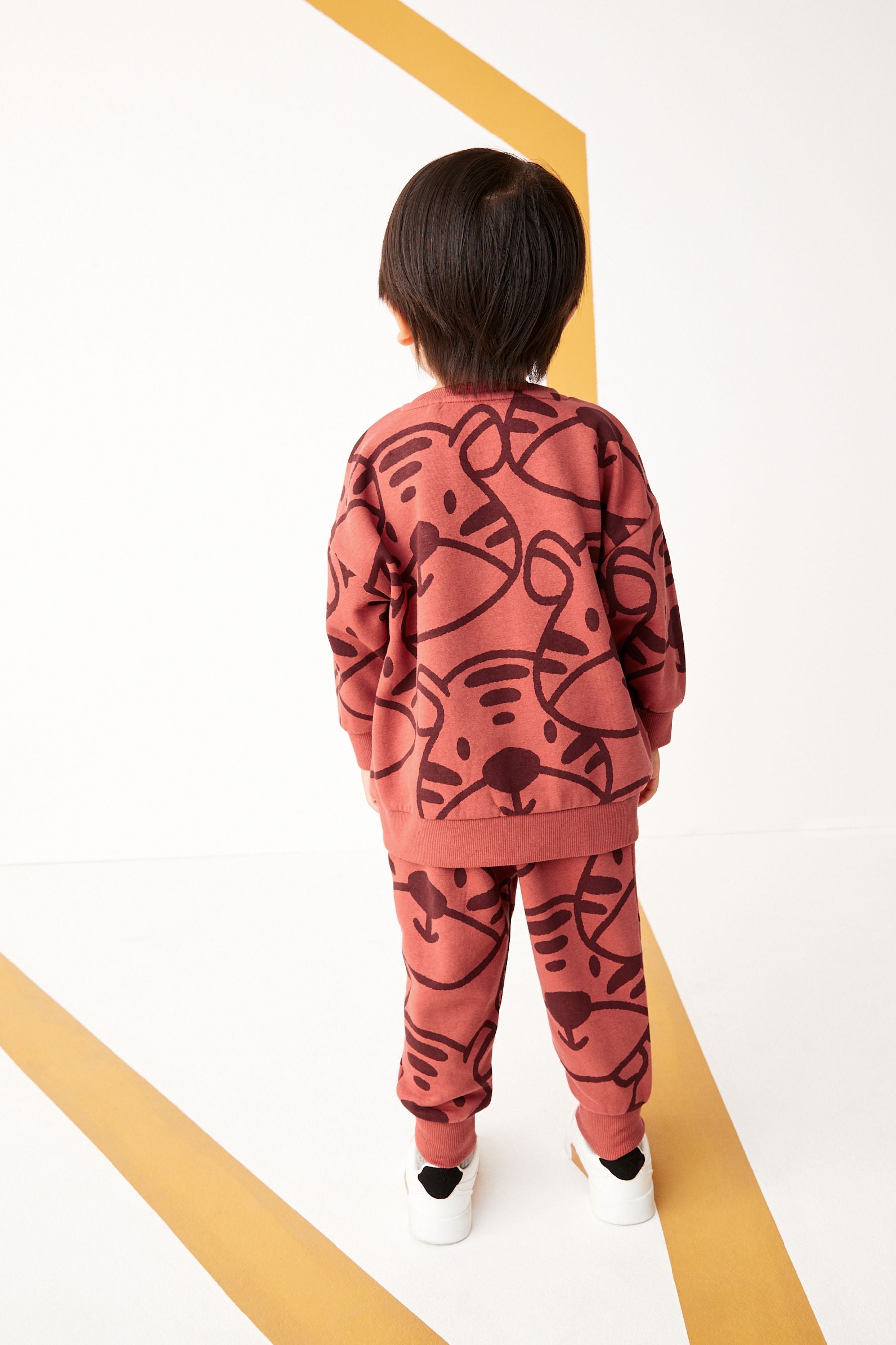 Red All-Over Print Jersey Sweatshirt And Joggers Set (3mths-7yrs)