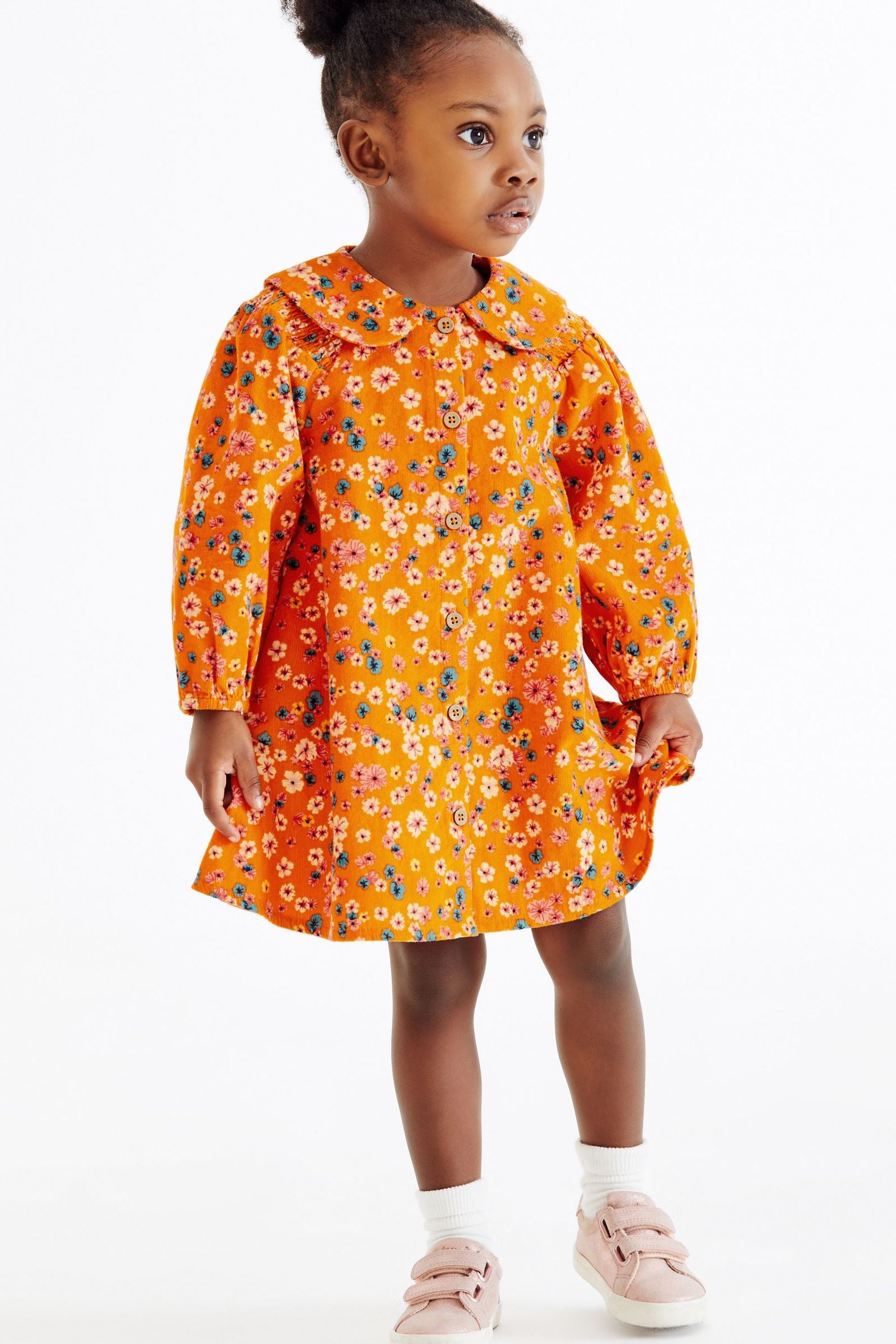 Orange Cord Collar Dress (3mths-7yrs)