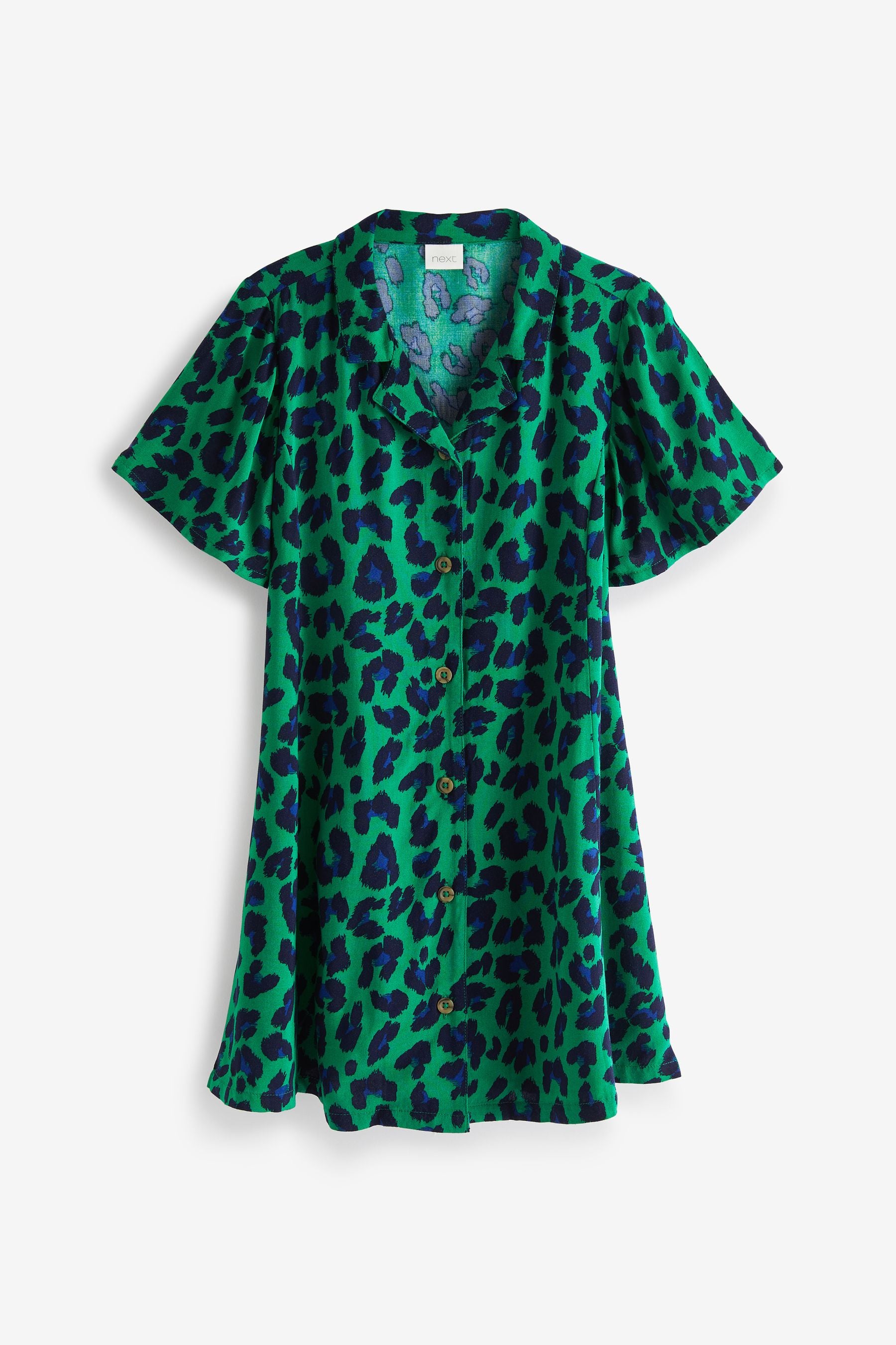 Green Animal Printed Shirt Dress (3-16yrs)