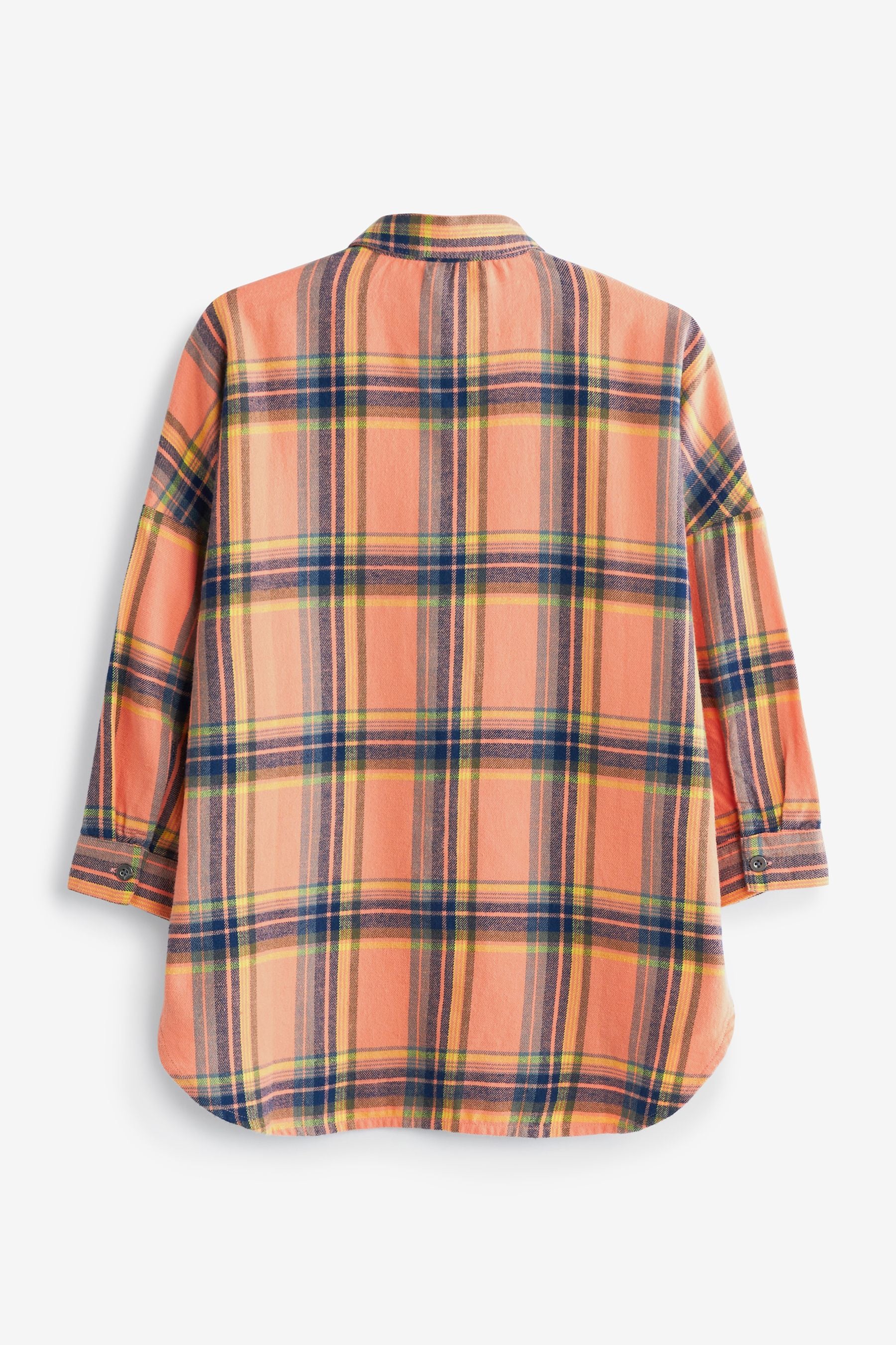 Peach Pink Check Oversized Shirt (3-16yrs)