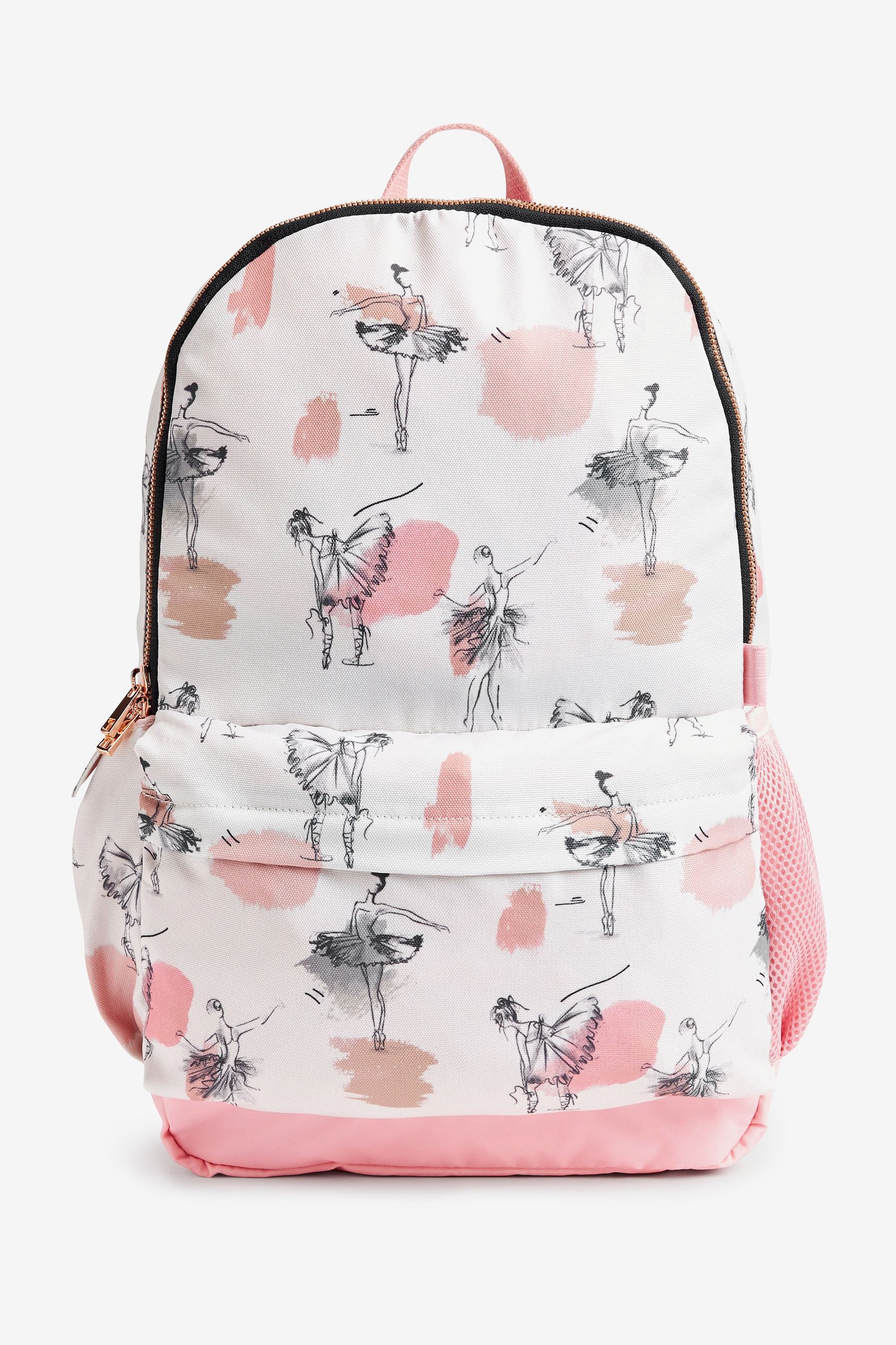 White/Pink Ballerina Rucksack