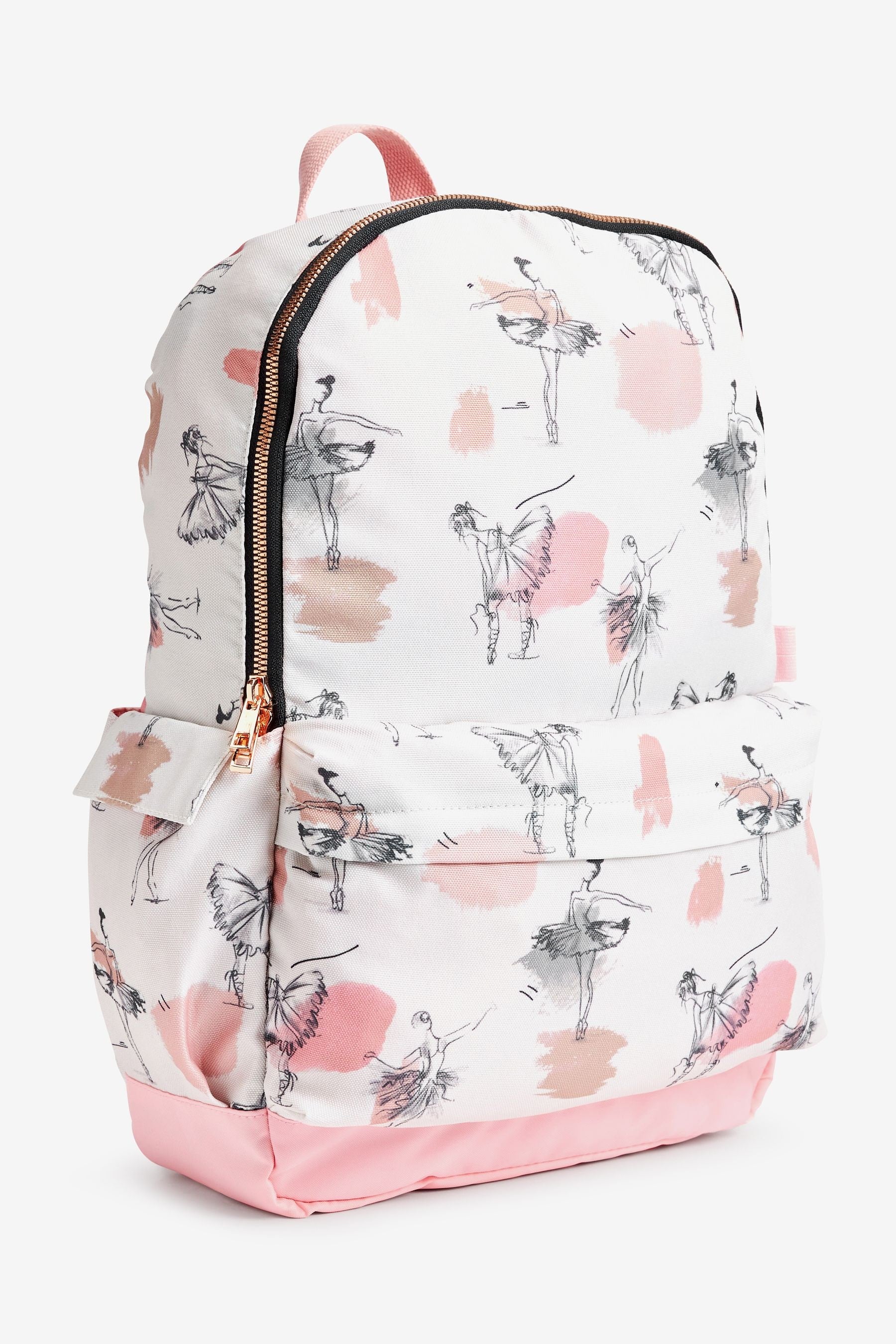 White/Pink Ballerina Rucksack