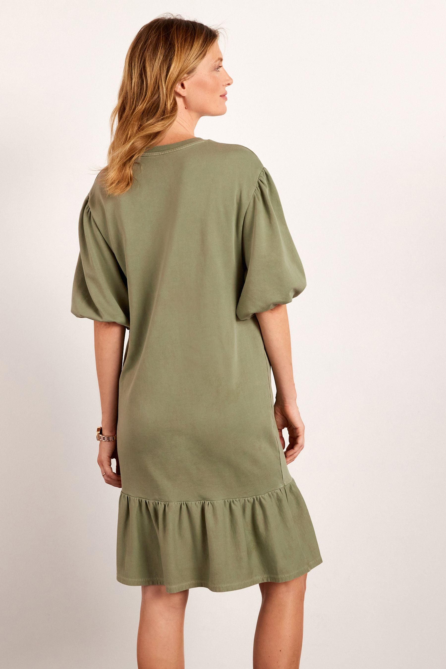 Green Maternity Tiered Smock Dress