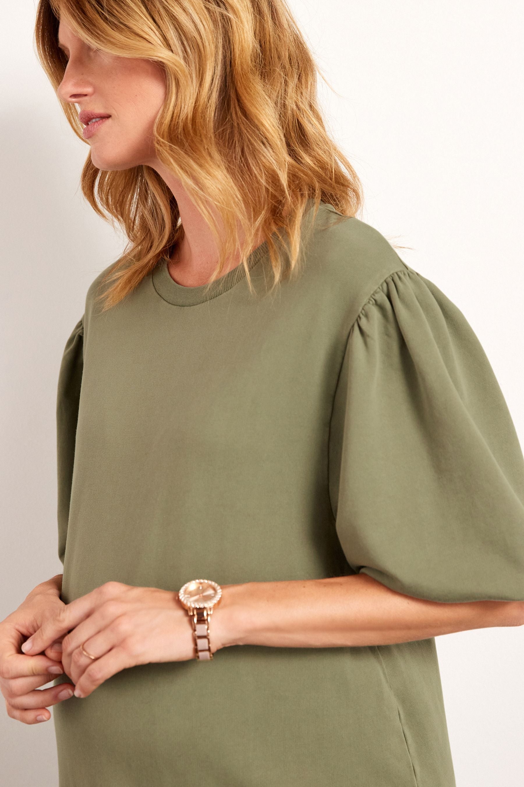 Green Maternity Tiered Smock Dress