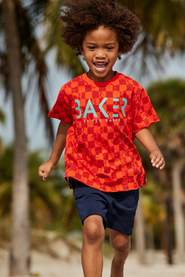 Baker by Ted Baker Boys Red Geo T-Shirt