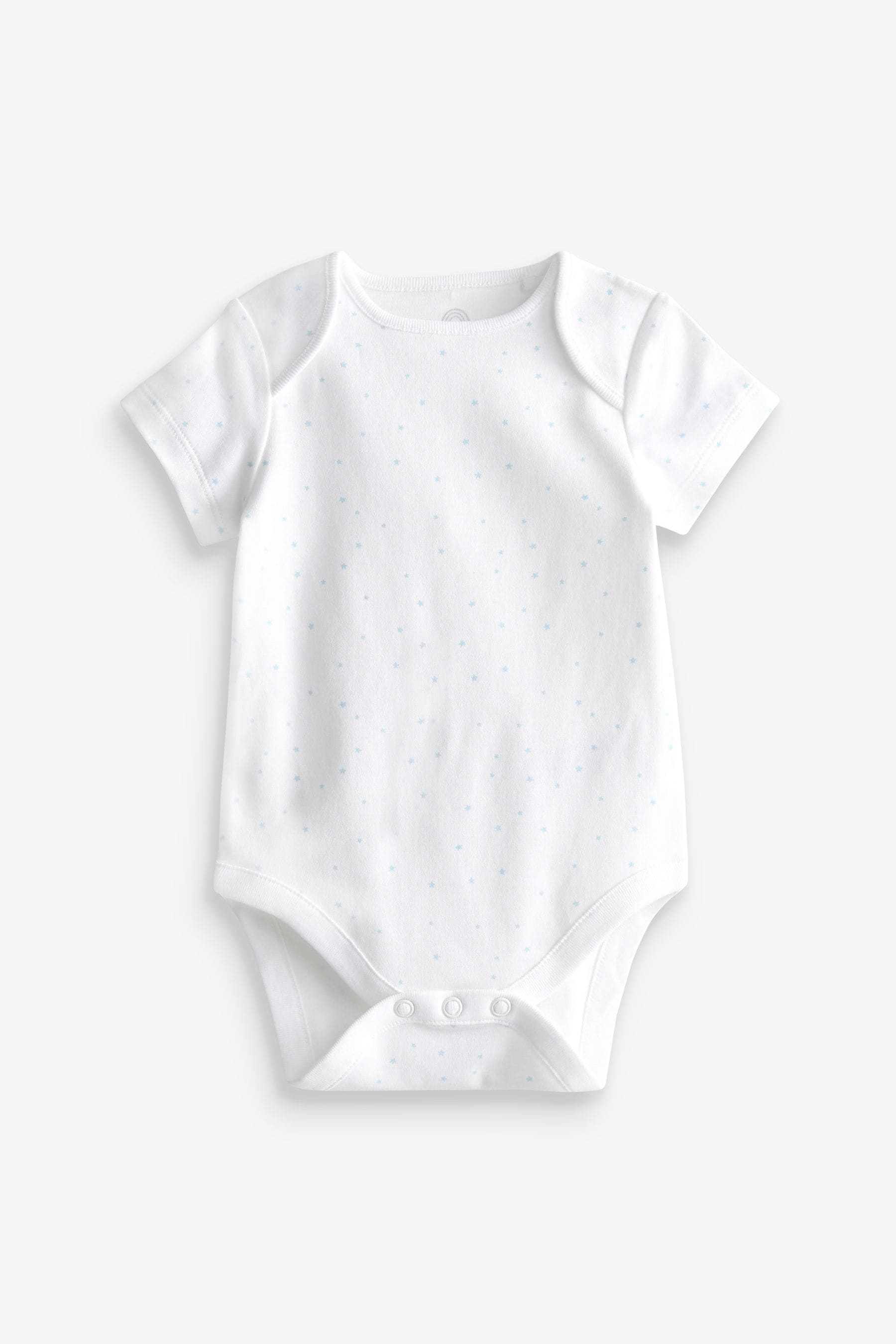 Blue/White Elephant Short Sleeve Baby Bodysuits