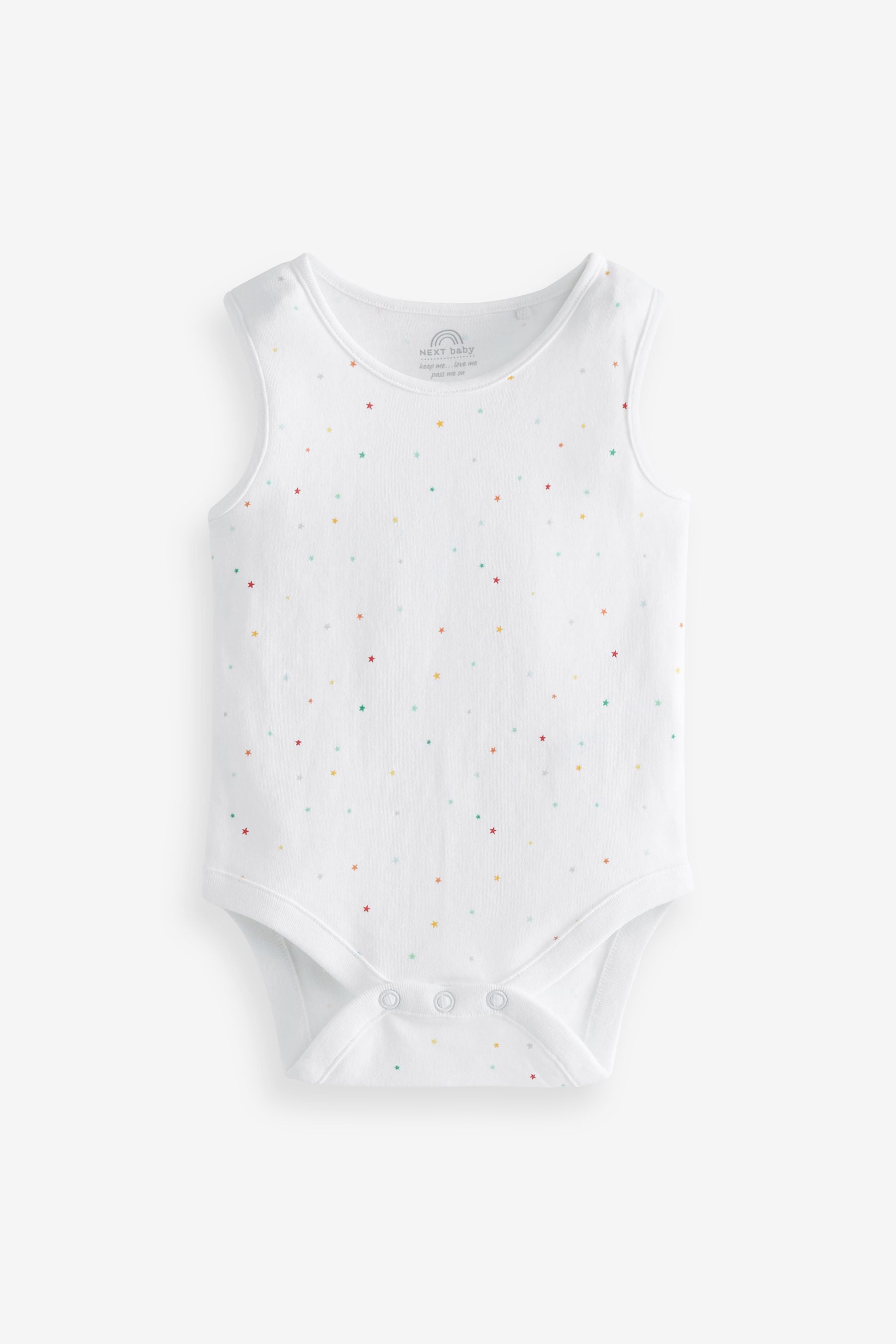 White Bright Animal 4 Pack Baby Vest Bodysuits