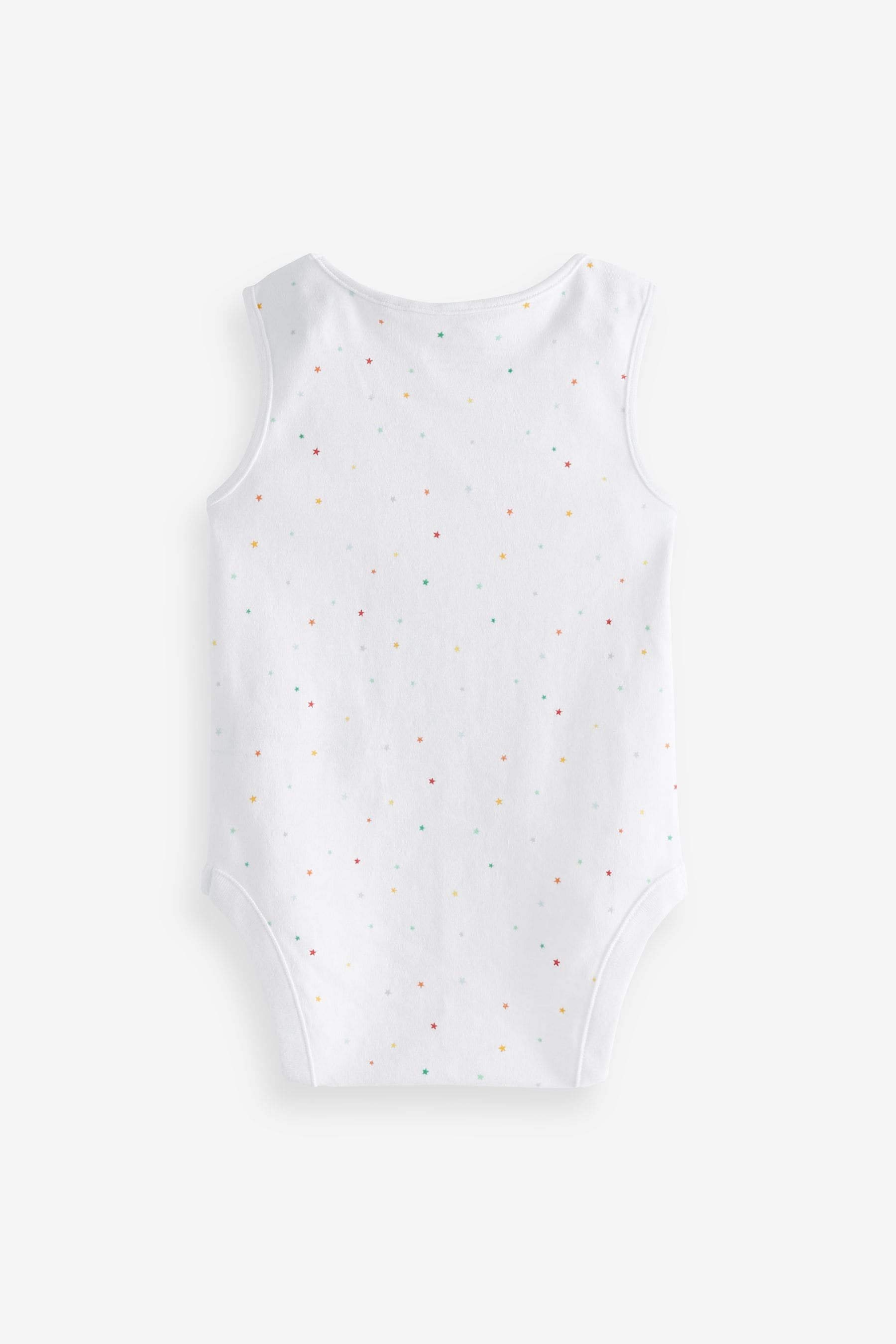 White Bright Animal 4 Pack Baby Vest Bodysuits