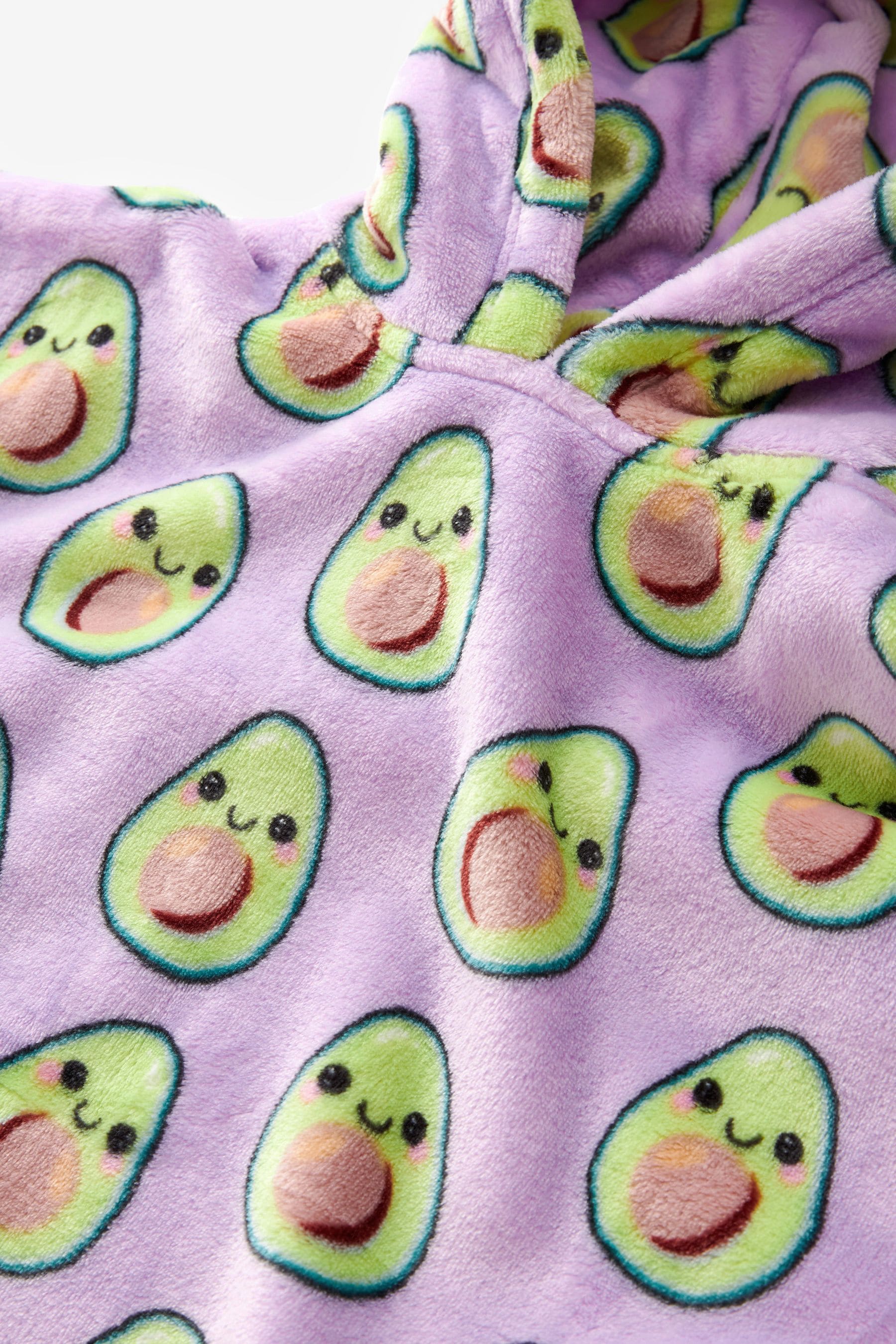 Purple Avocado Character Hooded Blanket (3-16yrs)