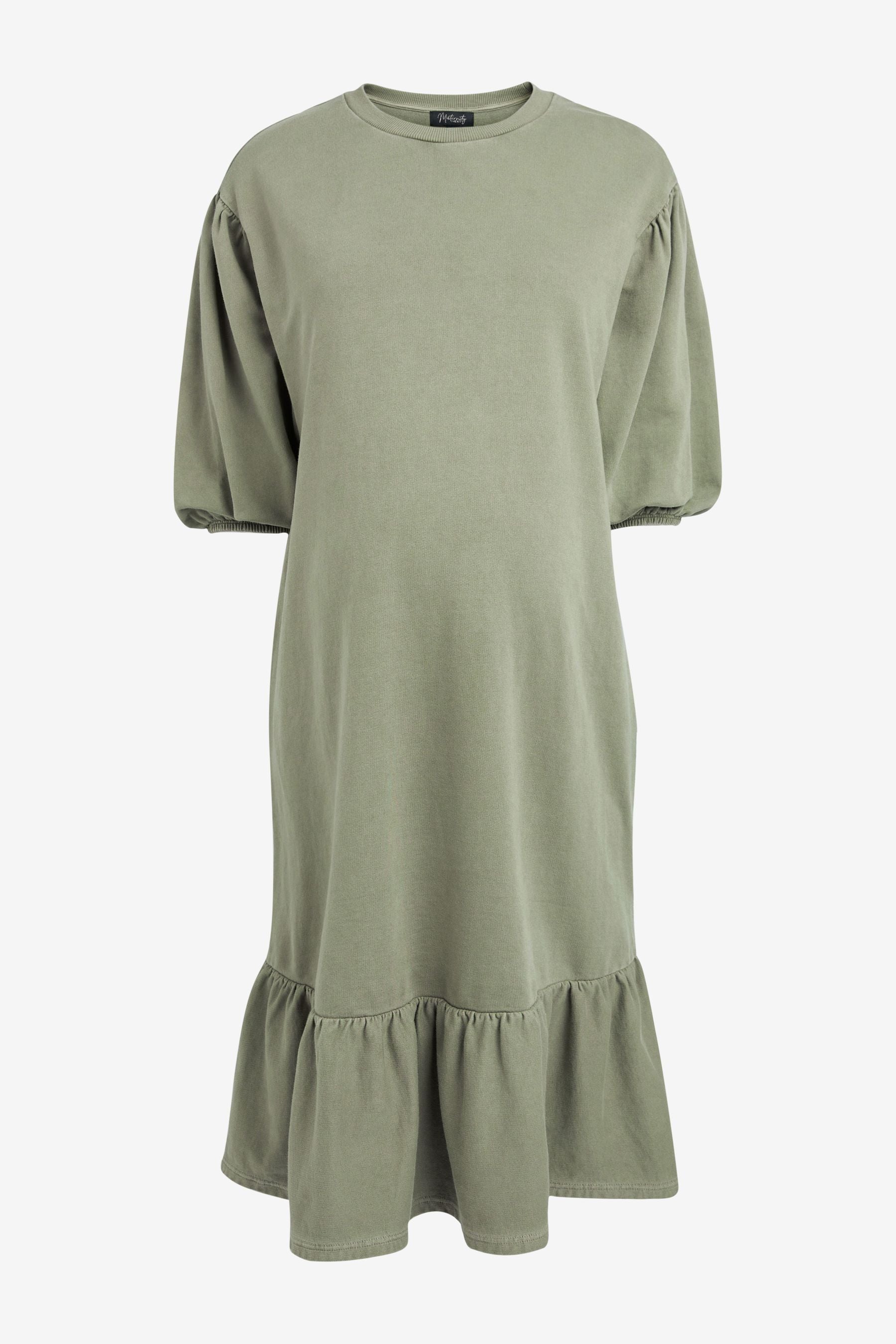 Green Maternity Tiered Smock Dress