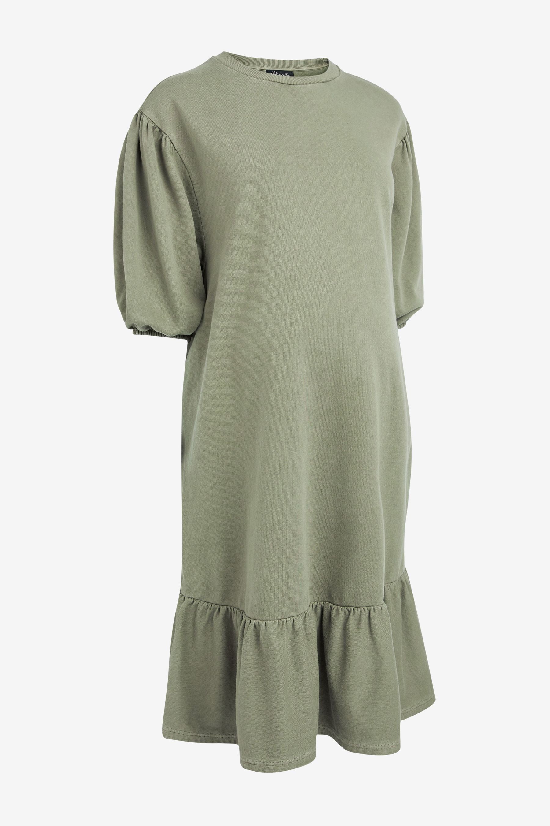 Green Maternity Tiered Smock Dress