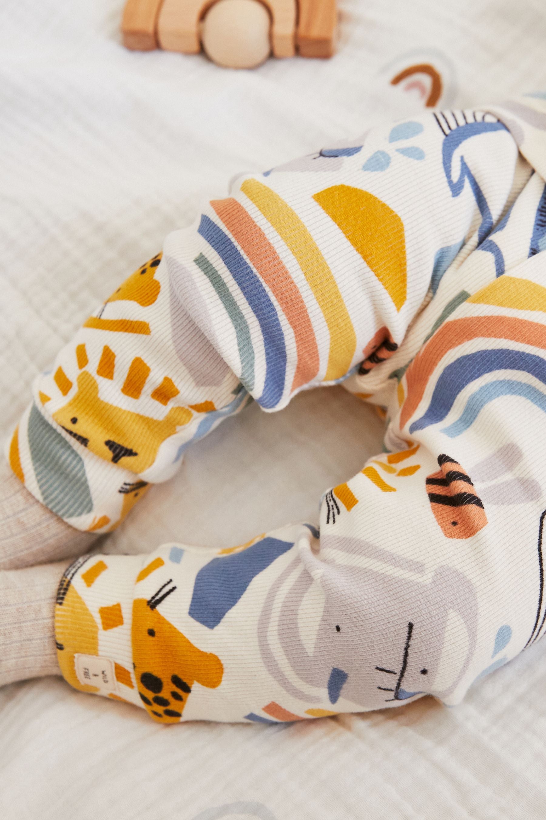 Orange and Yellow Animal 3 Pack Baby Leggings