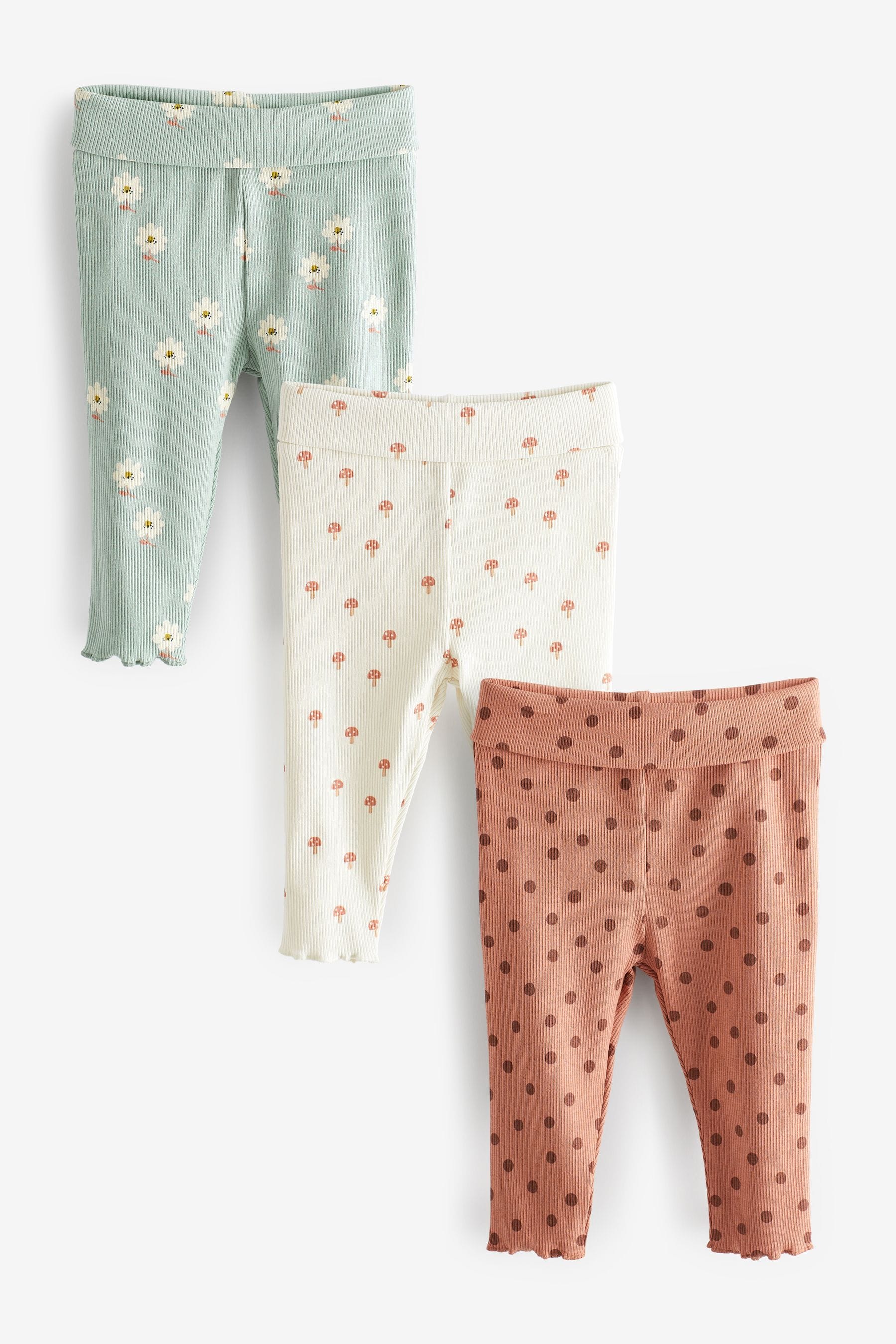 Multi Cream Baby Leggings 3 Pack