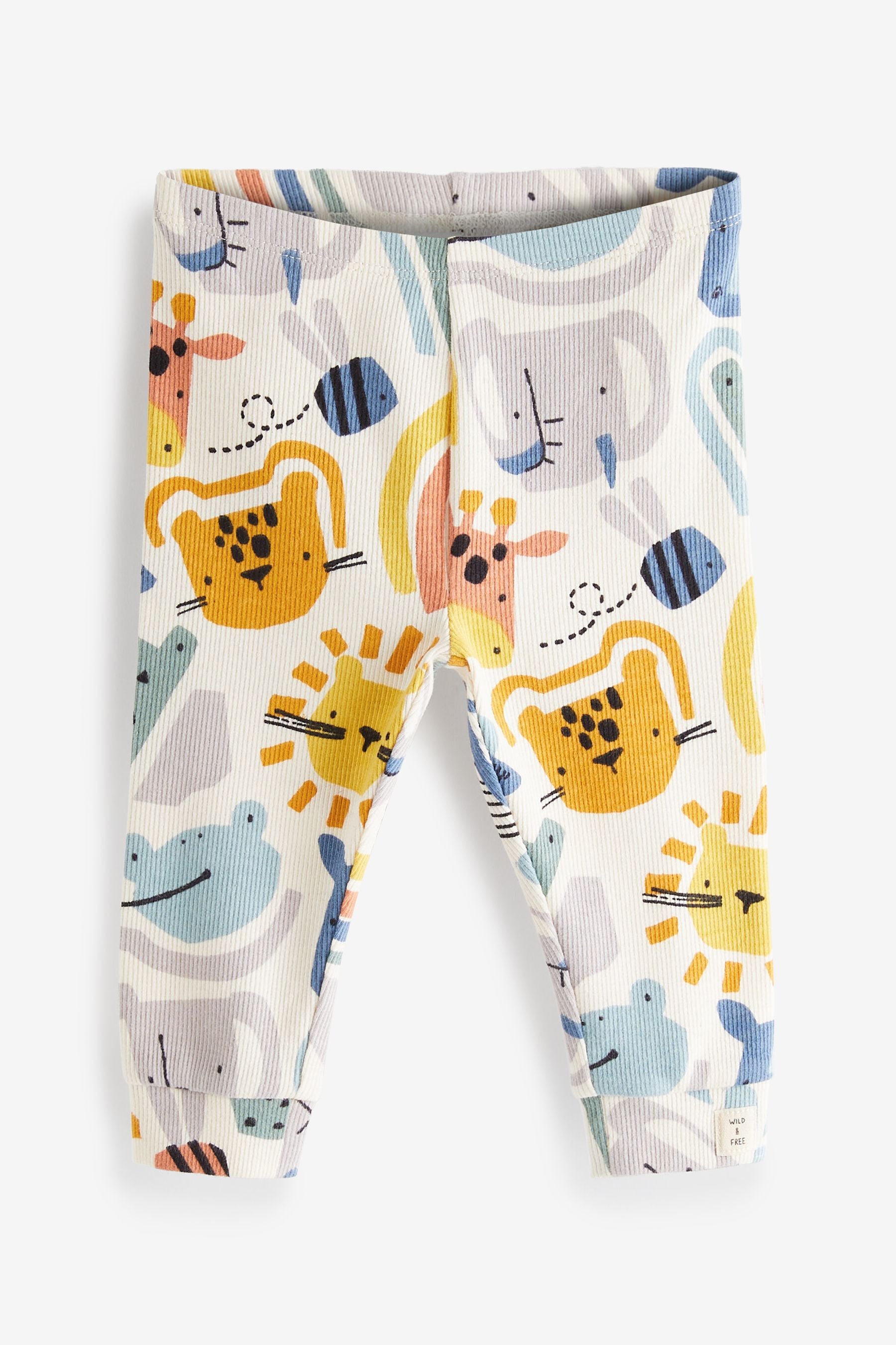 Orange and Yellow Animal 3 Pack Baby Leggings