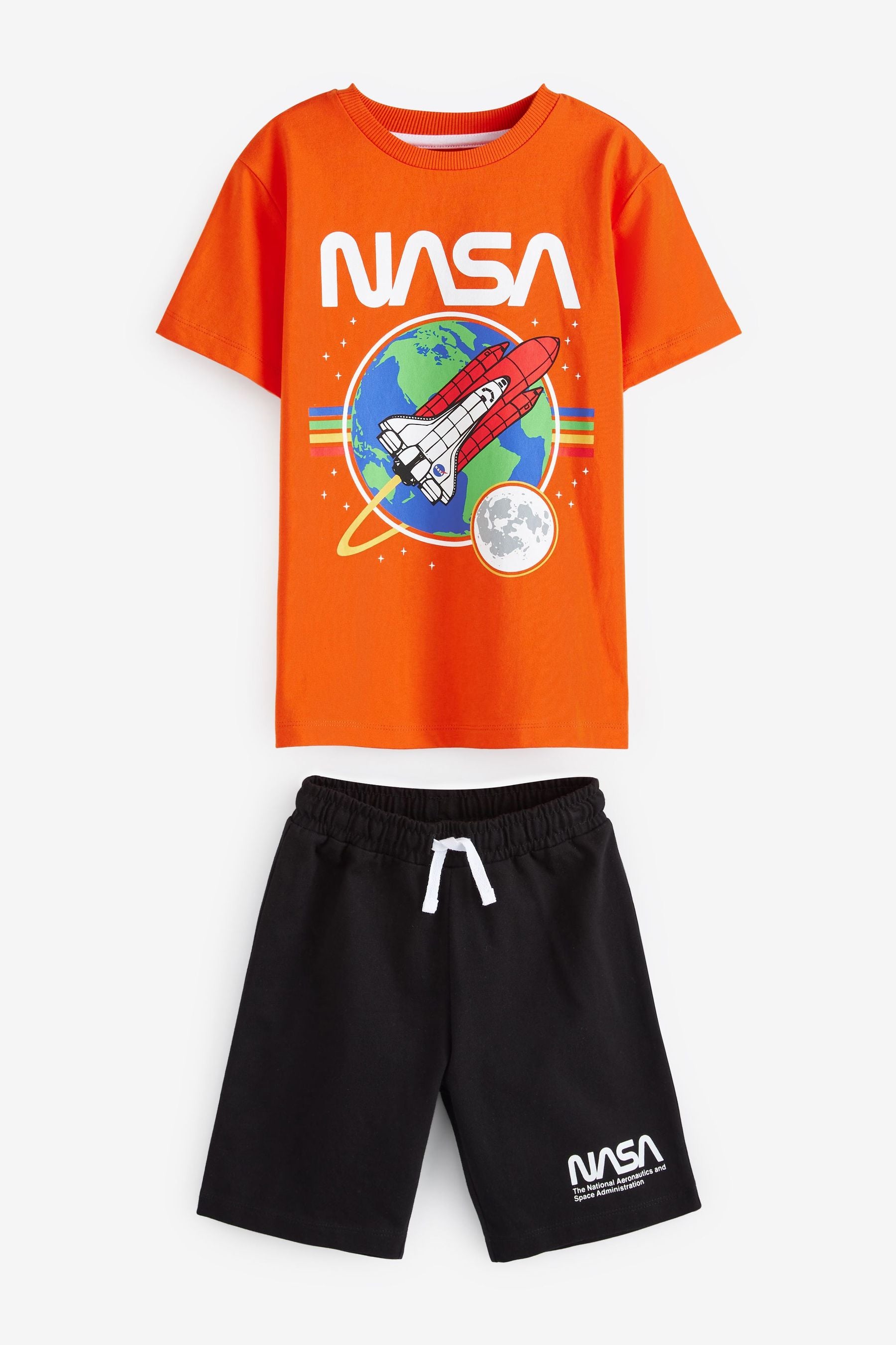 Orange Nasa Rocket T-Shirt And Shorts Set (3-16yrs)