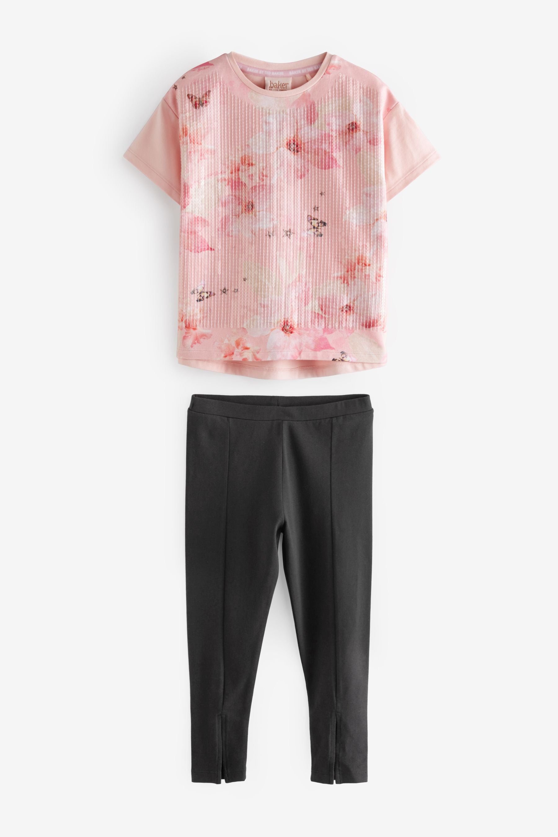 Black Baker by Ted Baker Pink Sequin Tee and Legging Set