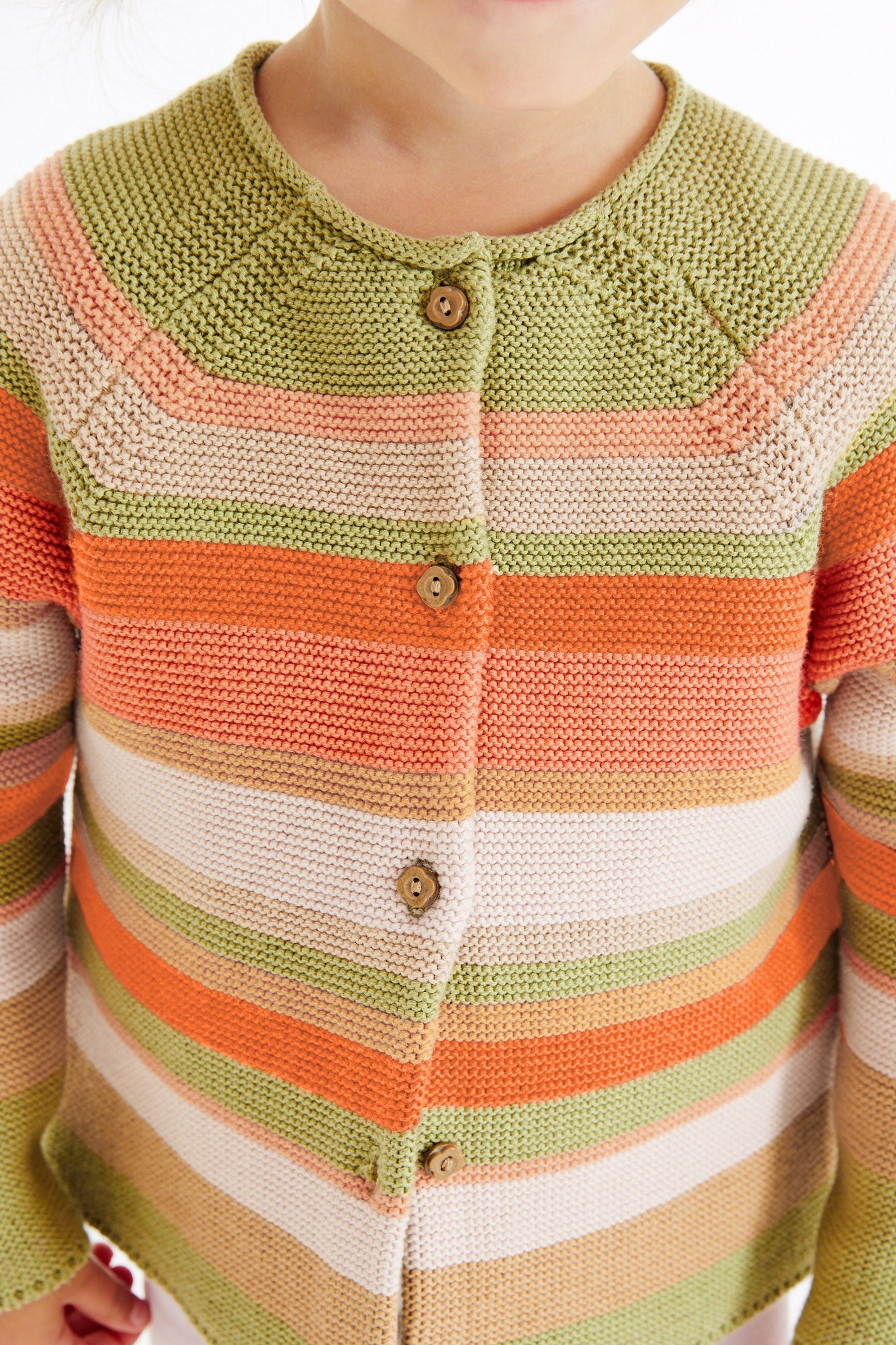 Green/Pink Stripe Cardigan (3mths-10yrs)