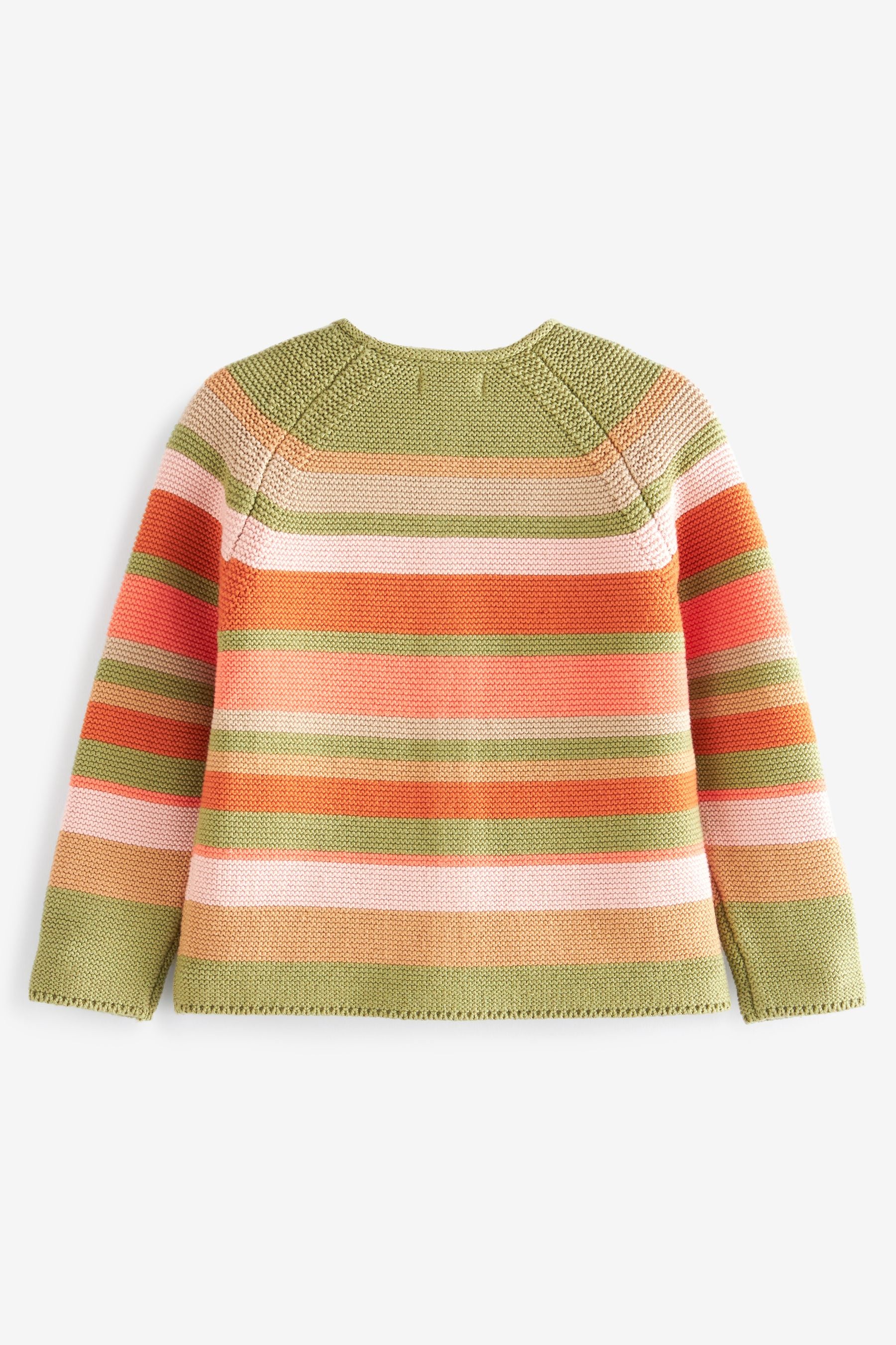 Green/Pink Stripe Cardigan (3mths-10yrs)