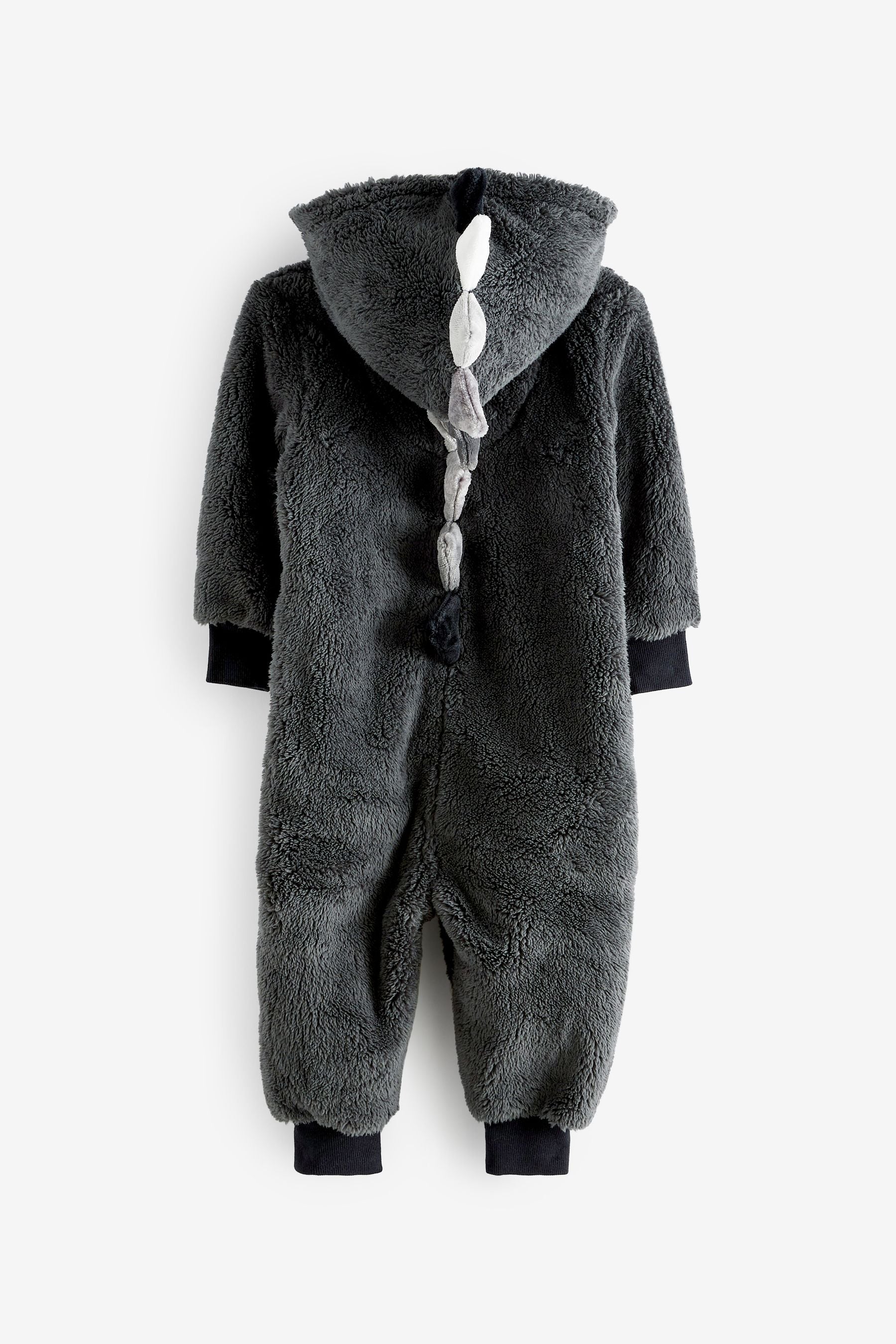 Grey Dino Spike Next Soft Touch Fleece All-In-One (9mths-12yrs)