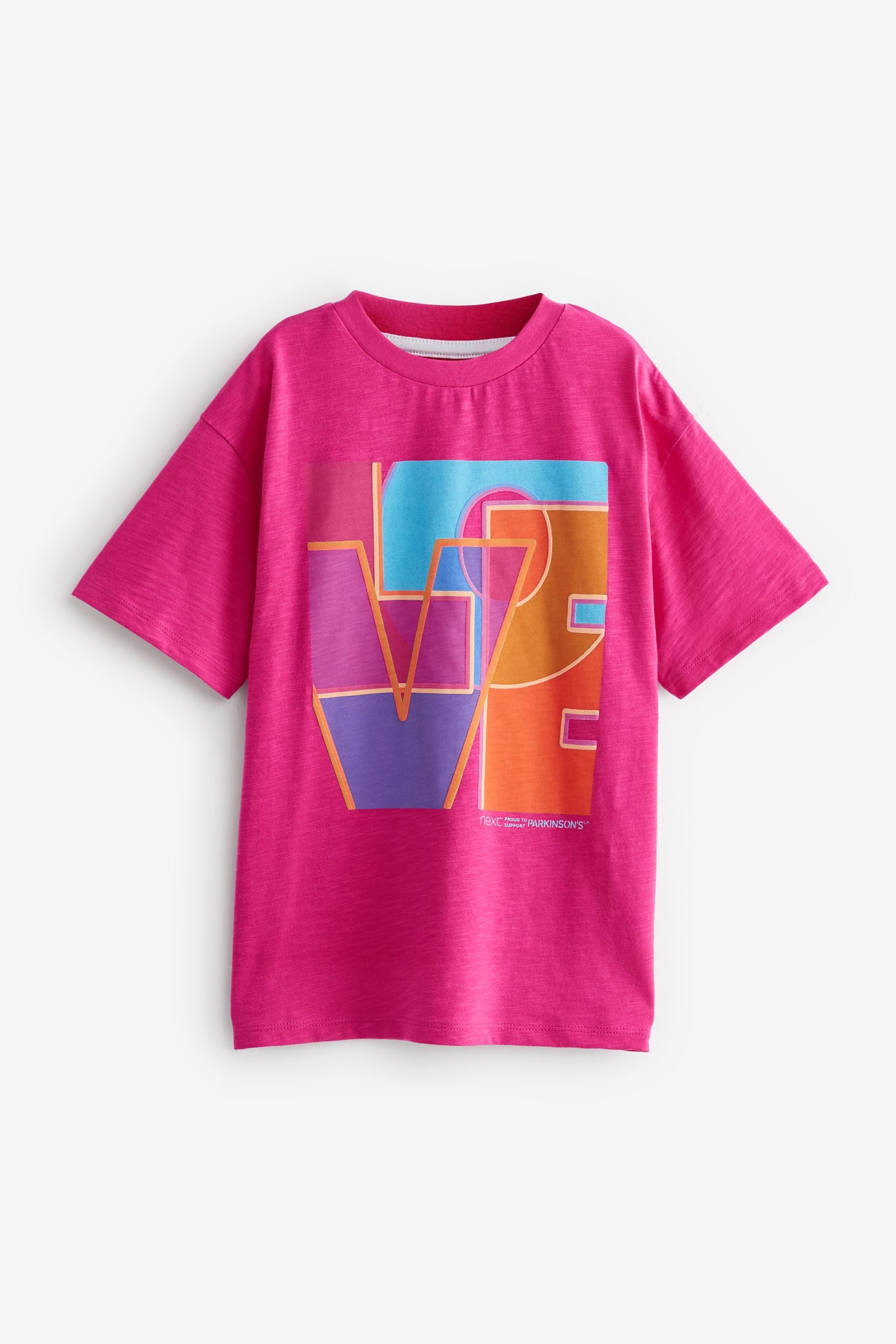 Bright Pink Oversized T-Shirt Alex Echo for Parkinson's UK at Nxt Kids (1.5-16yrs)