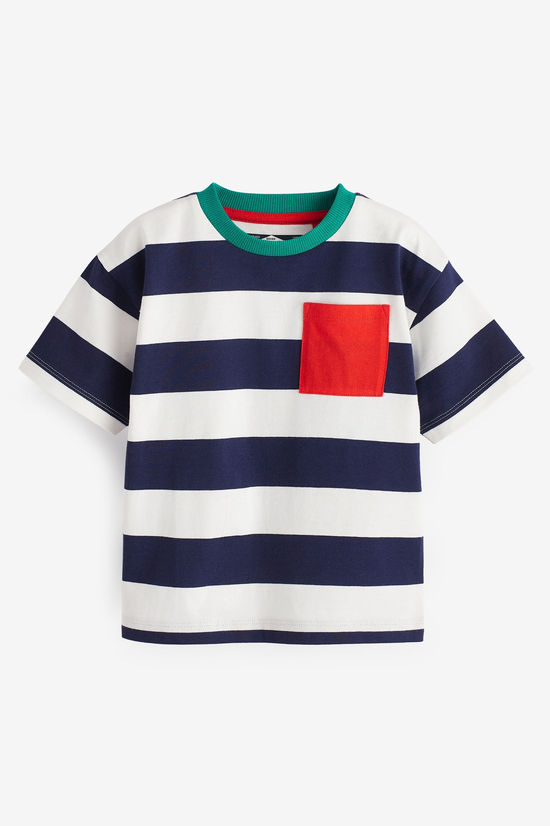 Multi Stripe Pocket T-Shirts 3 Pack (3mths-7yrs)