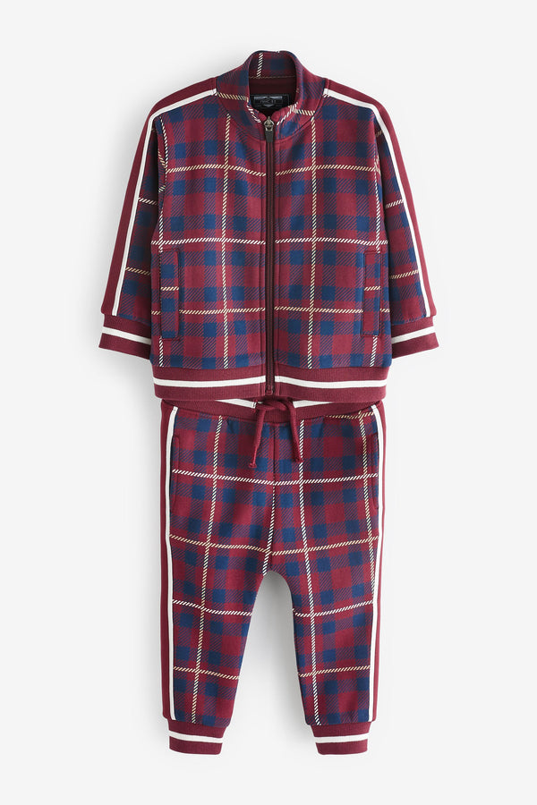 Berry Red Check Zip Through Tracksuit (3mths-7yrs)