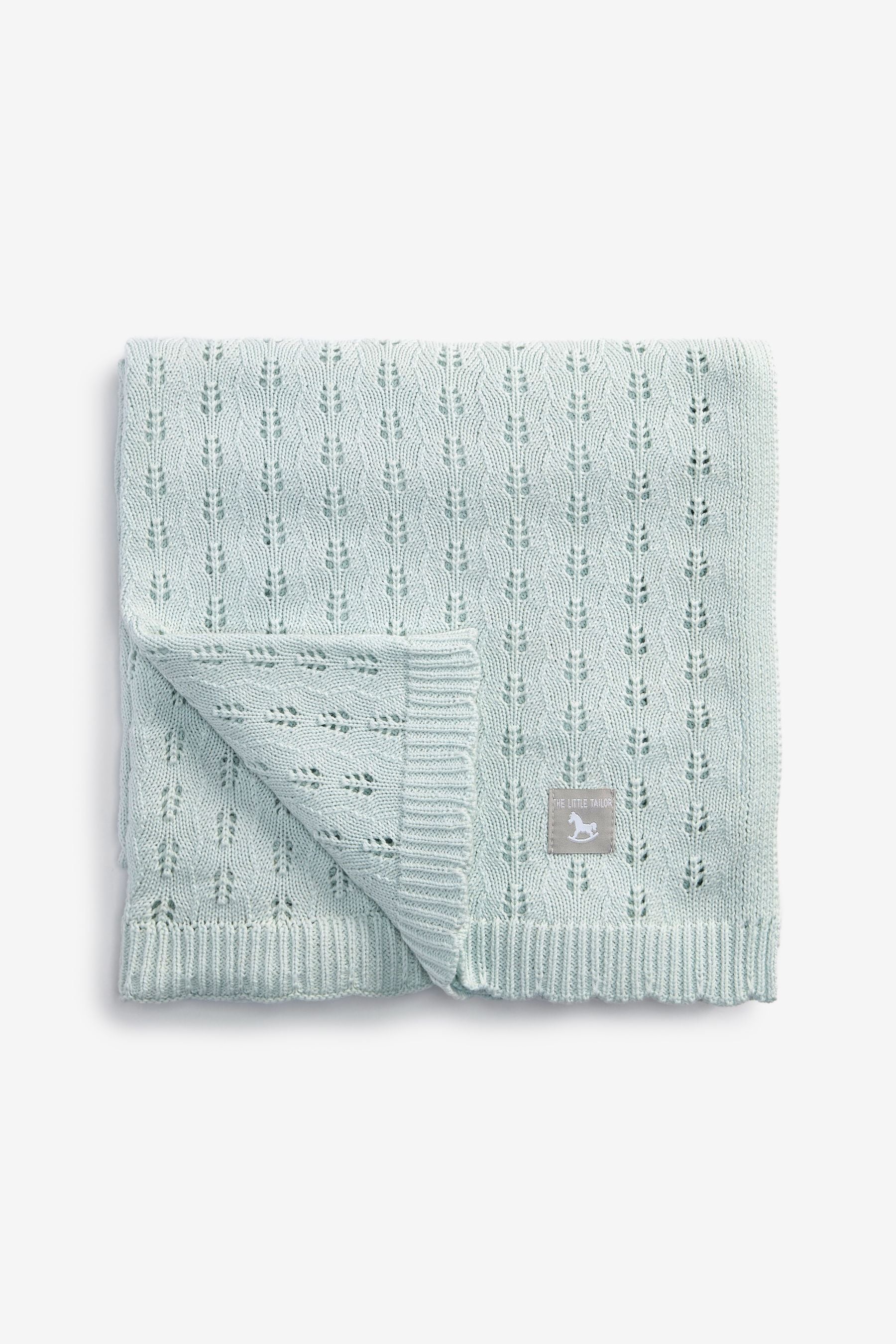 Blue The Little Tailor Blue Pointelle Blanket