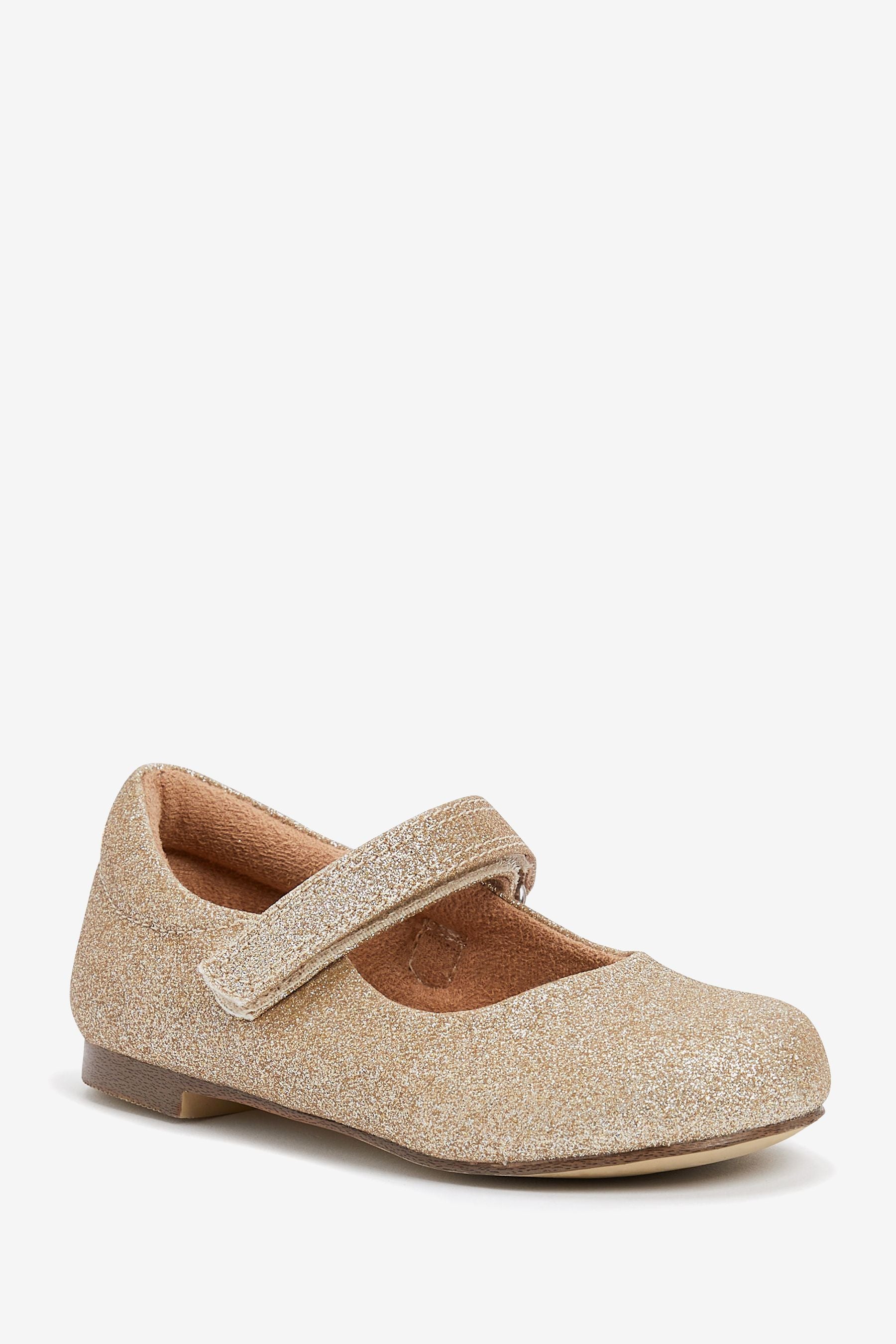 Gold Glitter Mary Jane Occasion Shoes