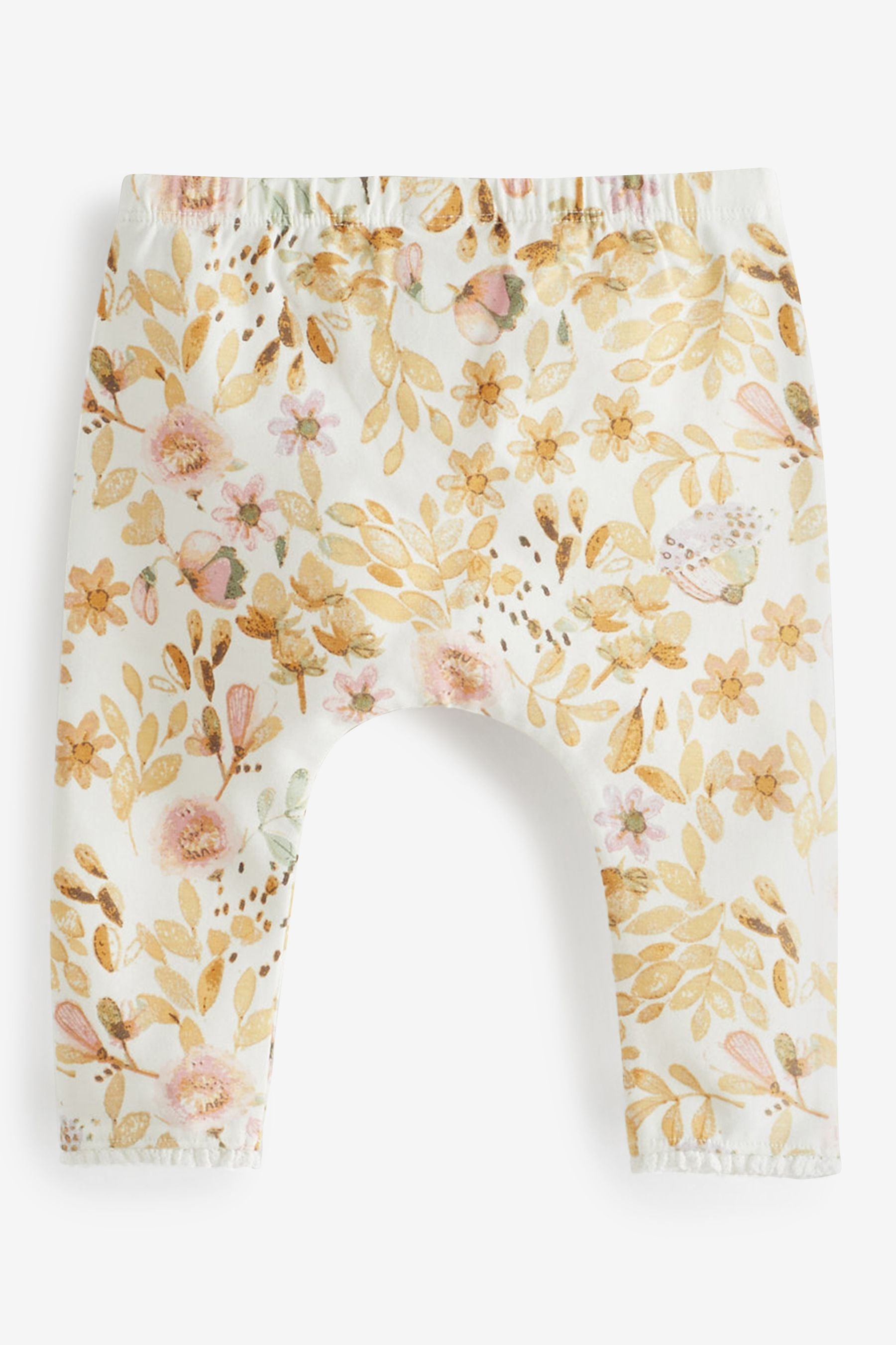 Ochre Floral 3 Pack Baby Leggings