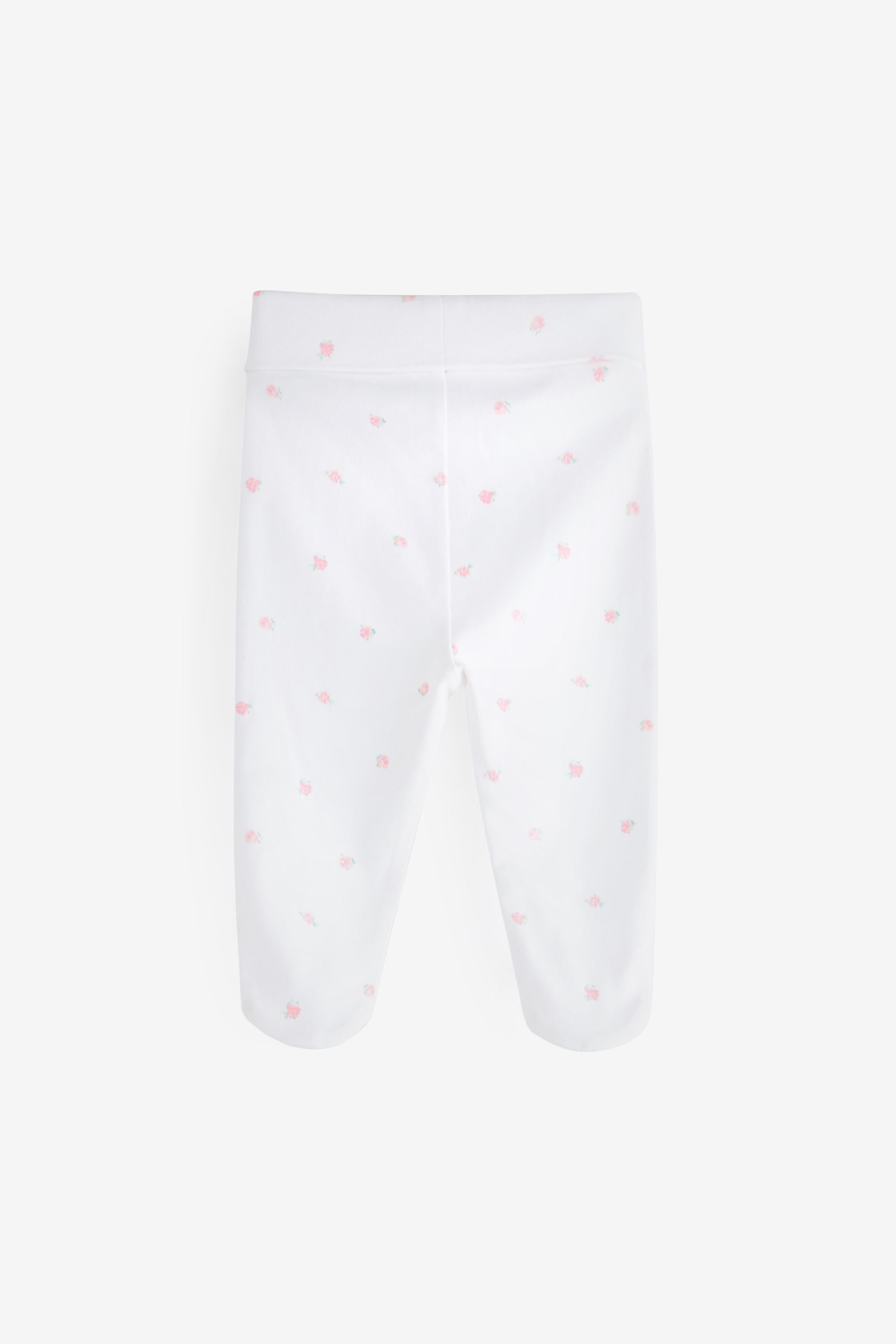 Pink and White 3 Pack Baby Footed Leggings