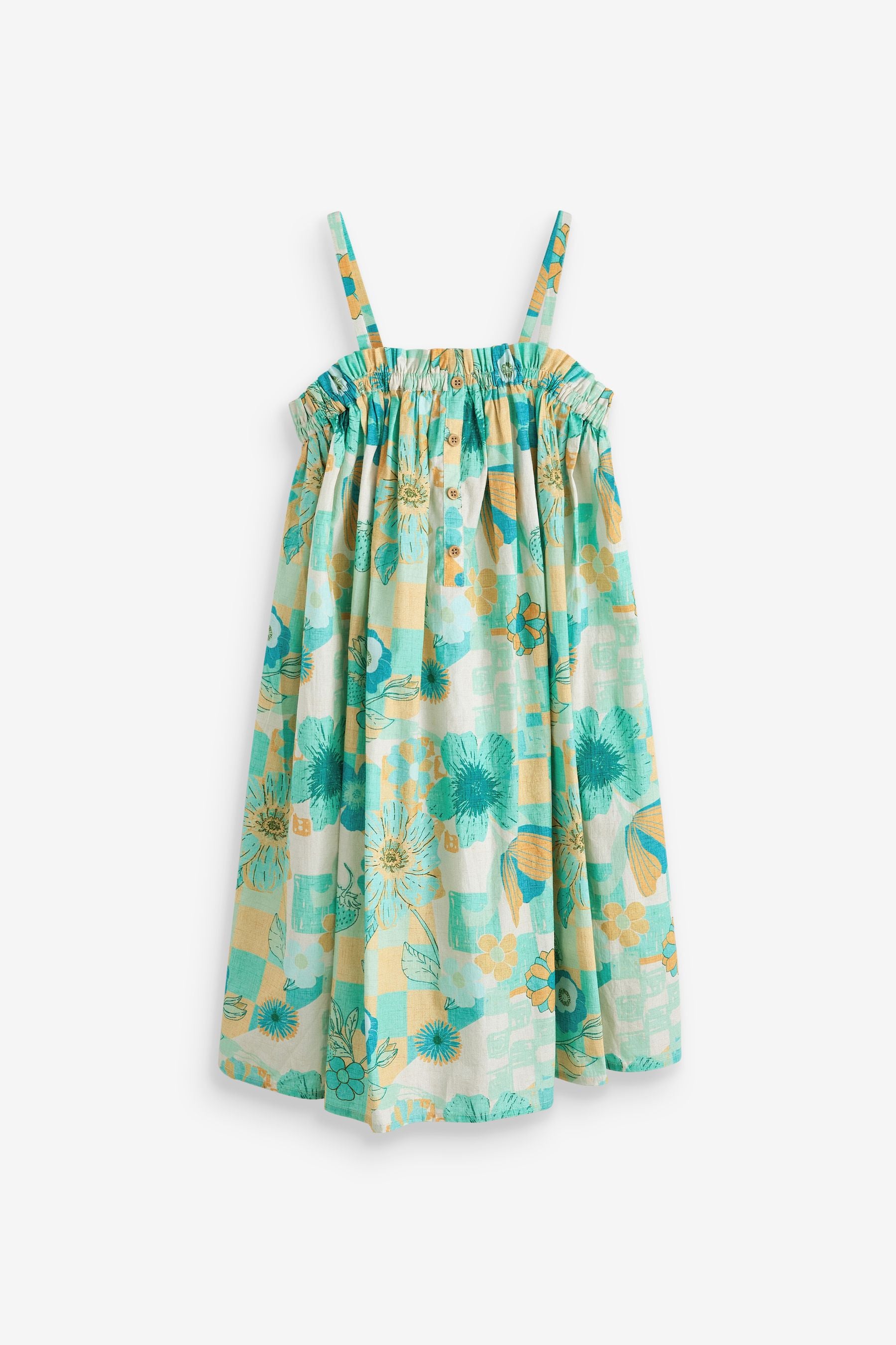 Teal Blue Strappy Woven Sundress (3-16yrs)