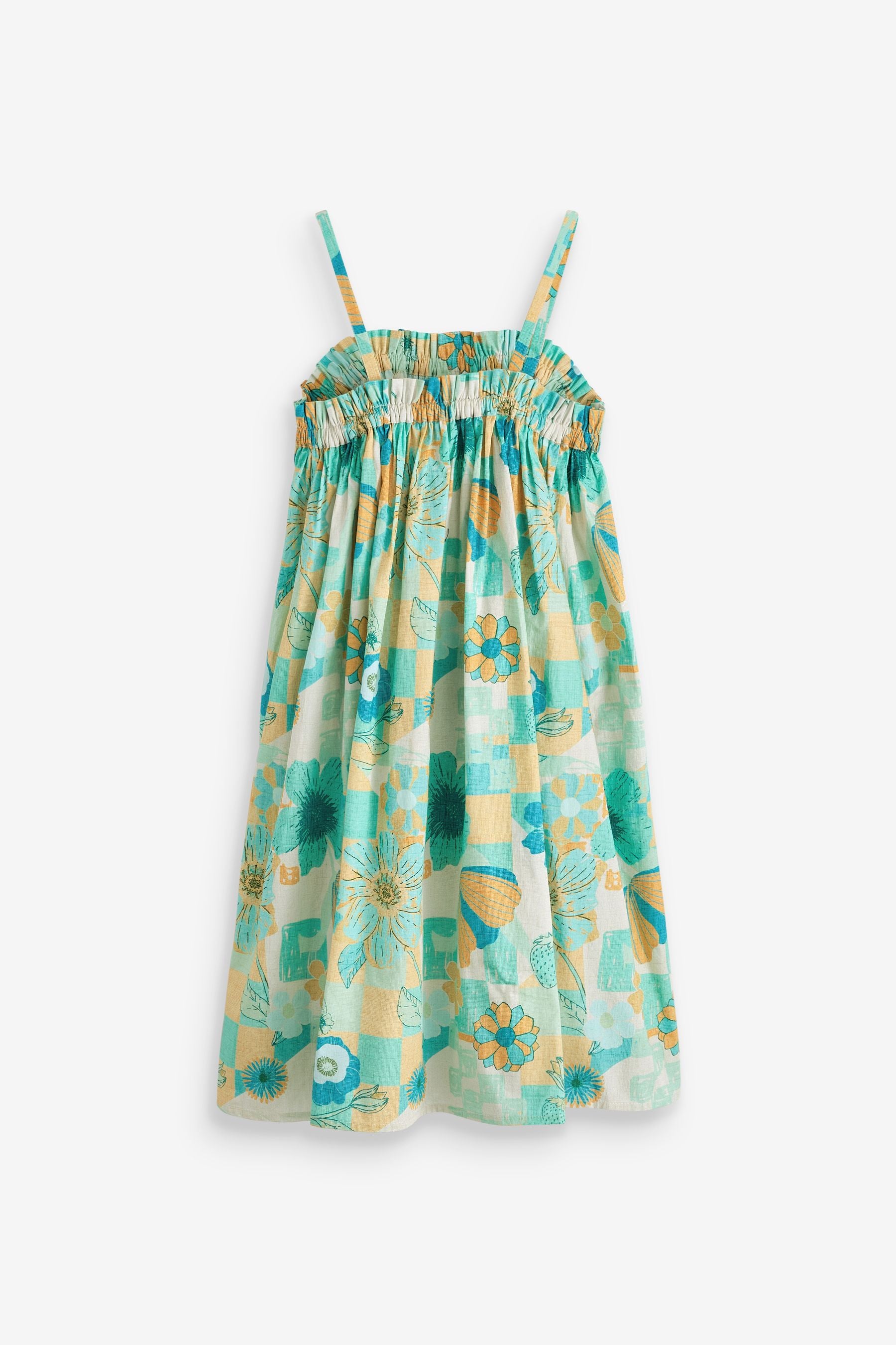 Teal Blue Strappy Woven Sundress (3-16yrs)