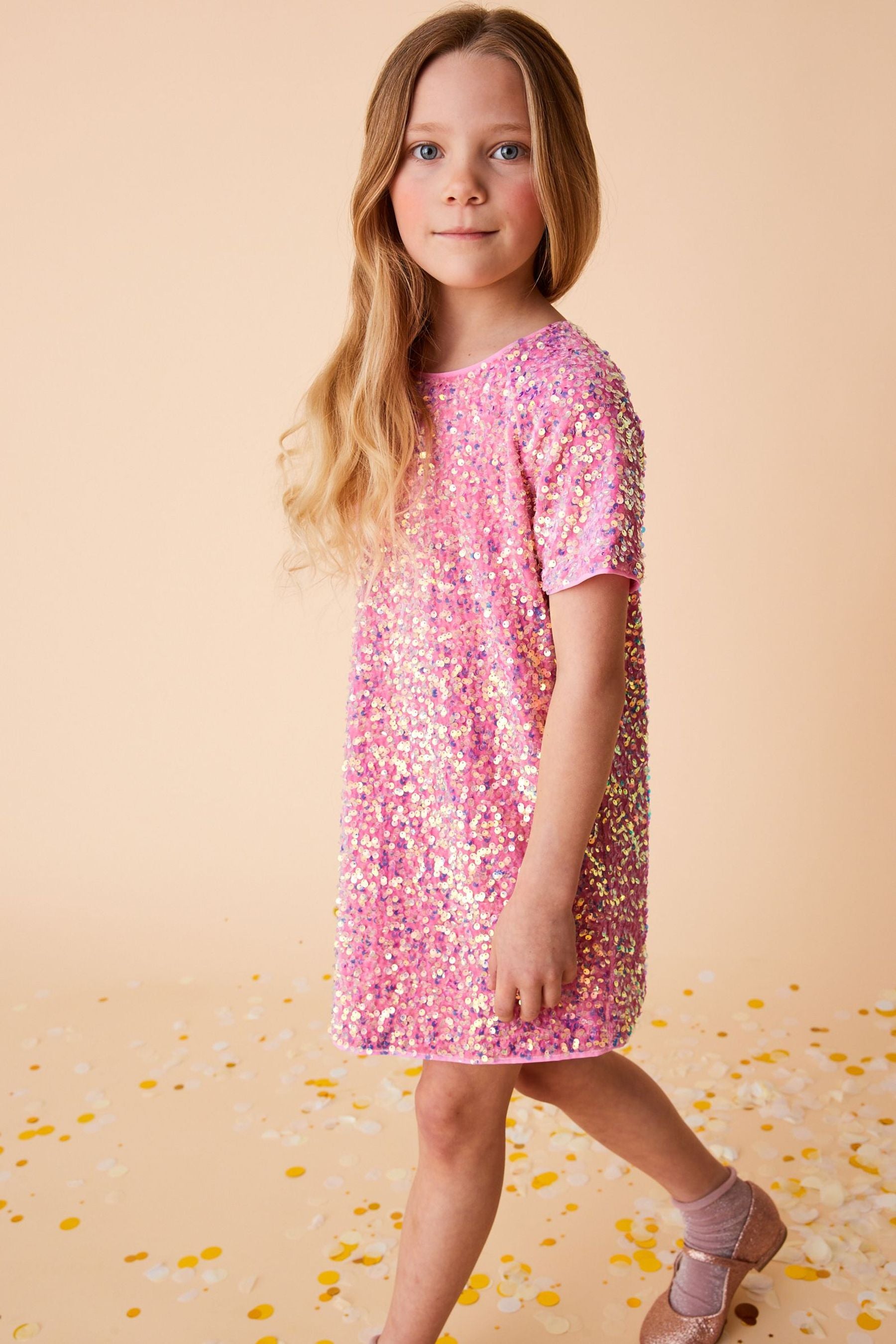 Pink Sequin Dress (3-16yrs)