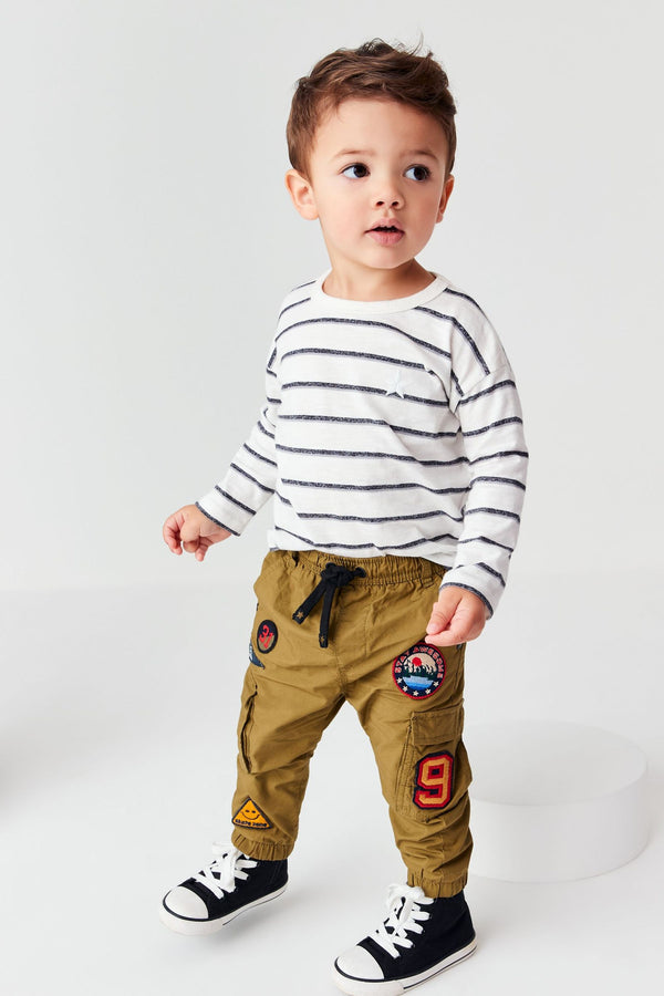 Khaki Green Varsity Lined Cargo Trousers (3mths-7yrs)