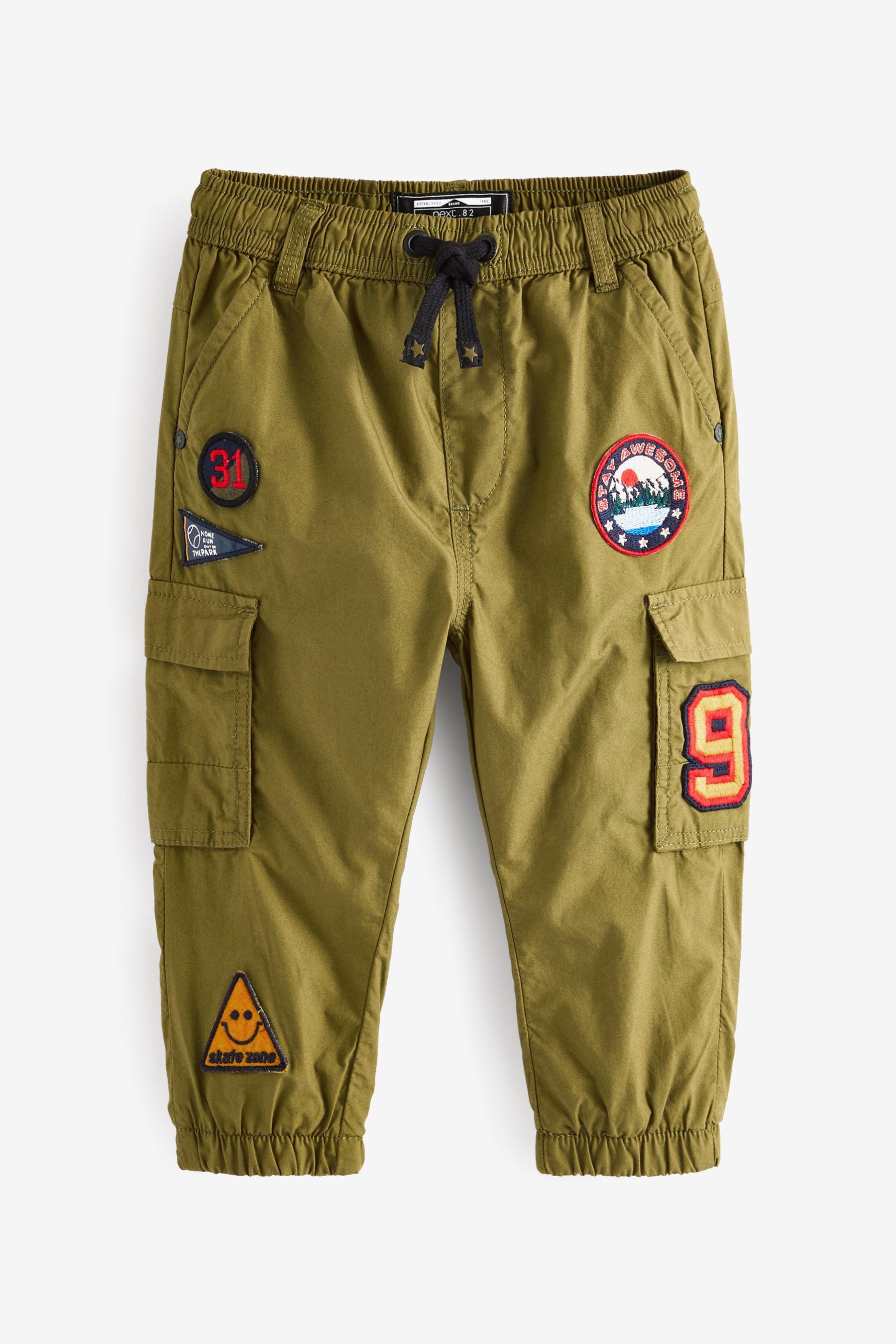 Khaki Green Varsity Lined Cargo Trousers (3mths-7yrs)