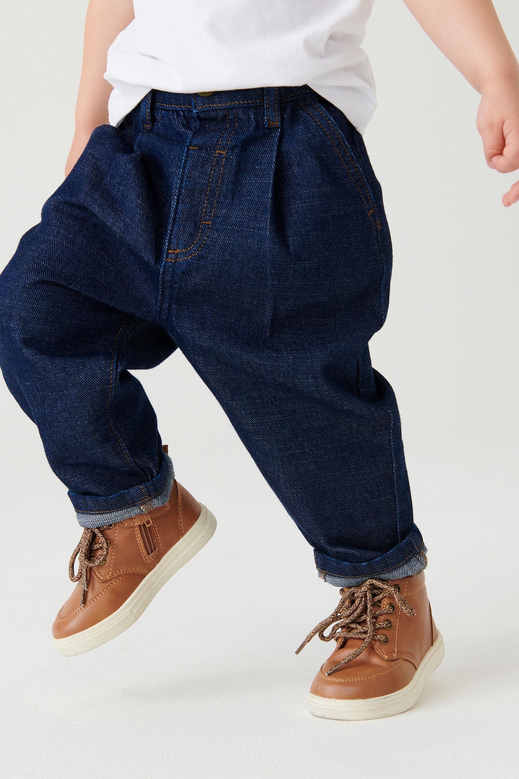 Blue Rinse Baggy Pleat Front Jeans (3mths-7yrs)