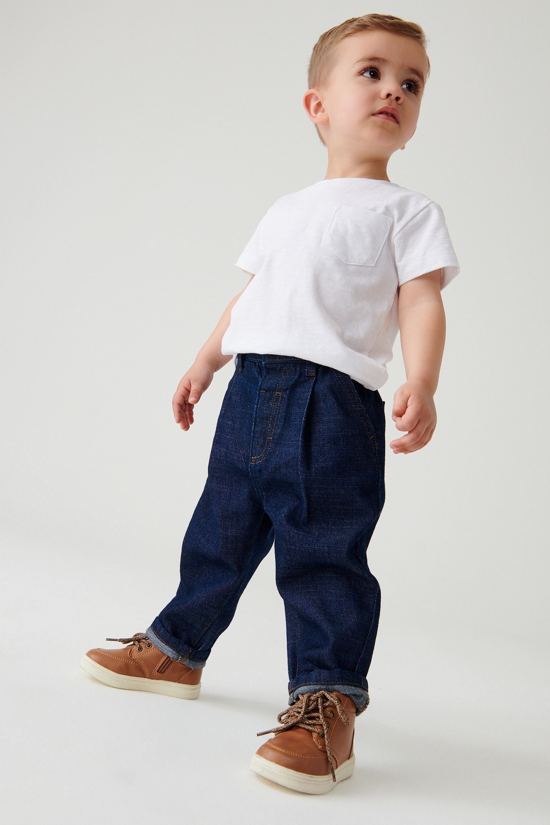 Blue Rinse Baggy Pleat Front Jeans (3mths-7yrs)