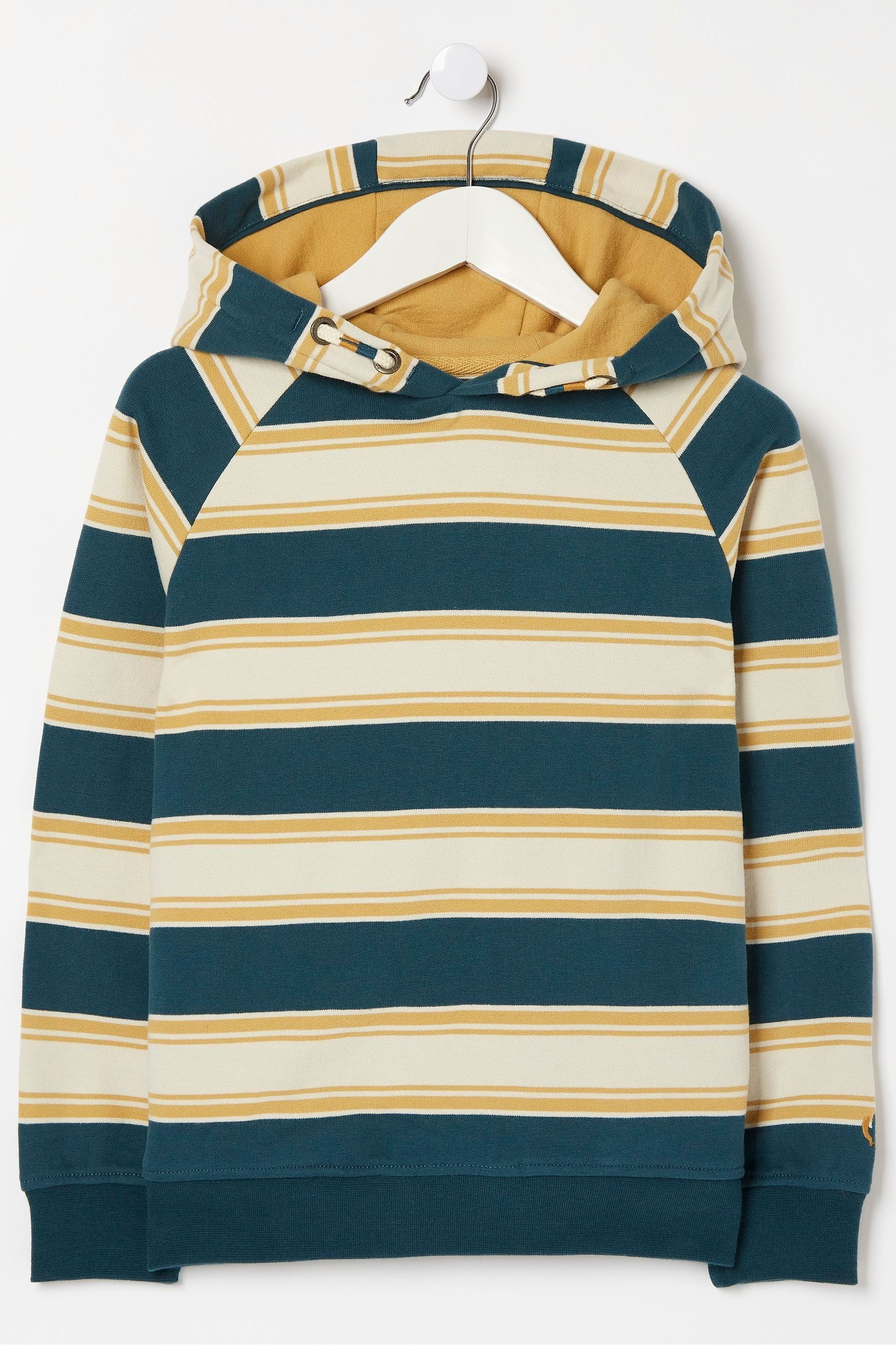 FatFace Boys Cream Stripe Popover Hoodie