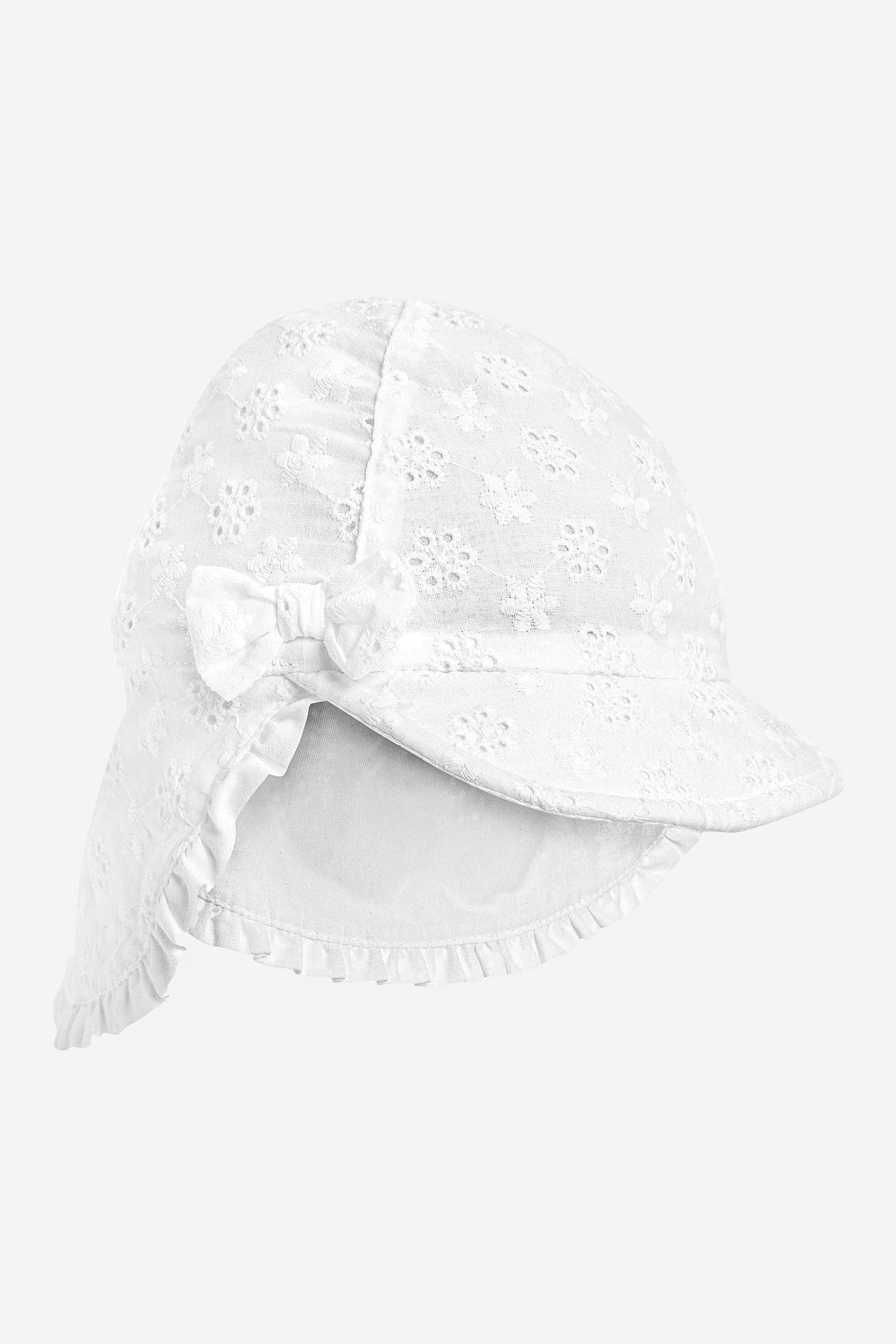 White Broderie Legionnaire Baby Hat (0mths-2yrs)