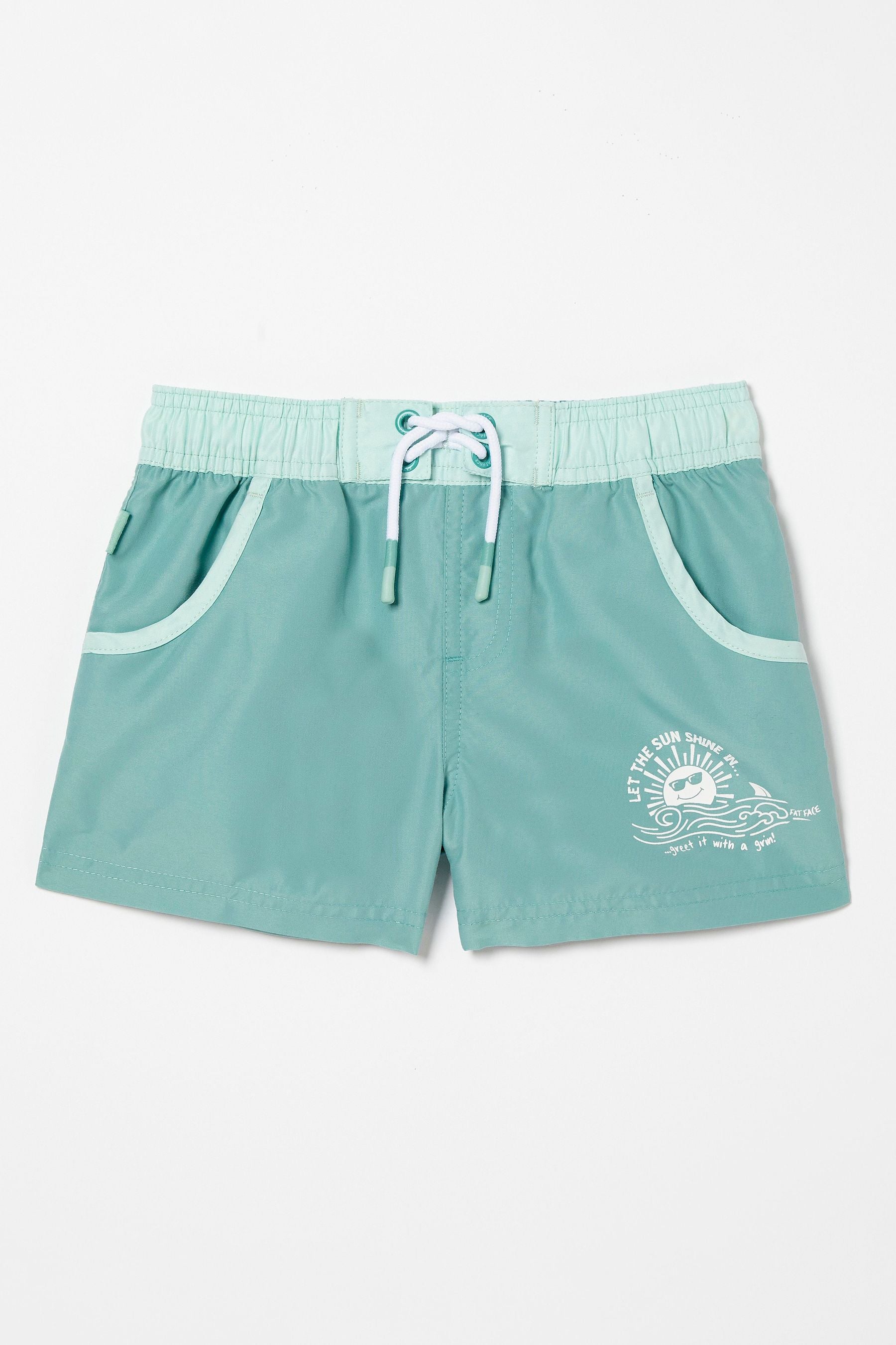 Green FatFace Girls Green Sunshine Boardies