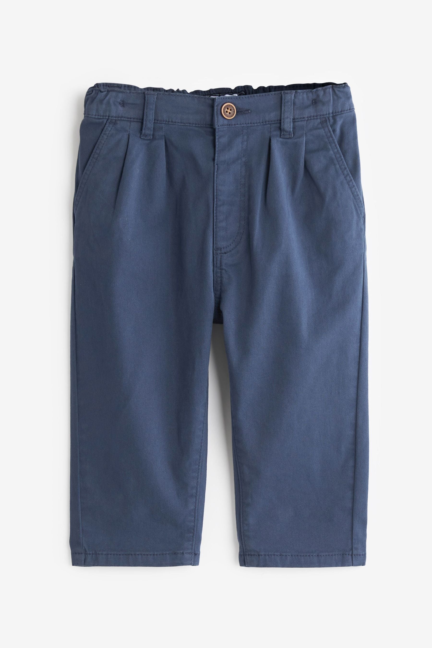 Blue Pleat Front Chino Trousers (3mths-7yrs)