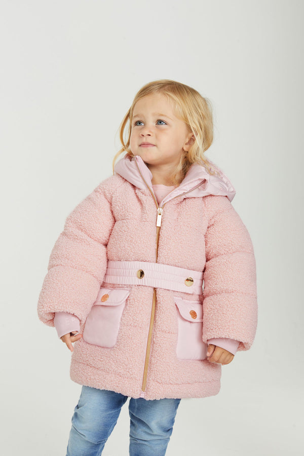 Pink Baker by Ted Baker Pink Teddy Borg Mixed Coat