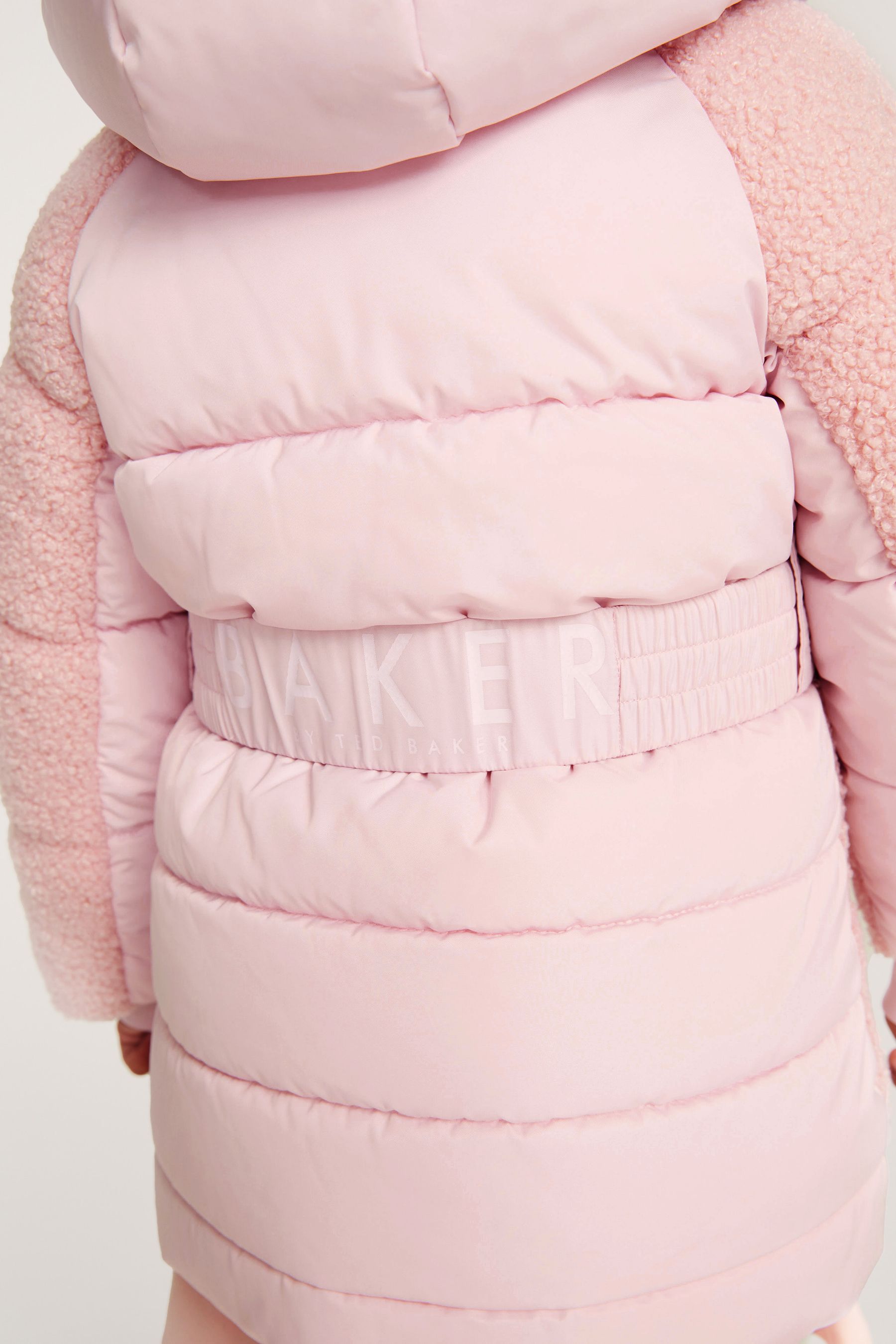 Pink Baker by Ted Baker Pink Teddy Borg Mixed Coat