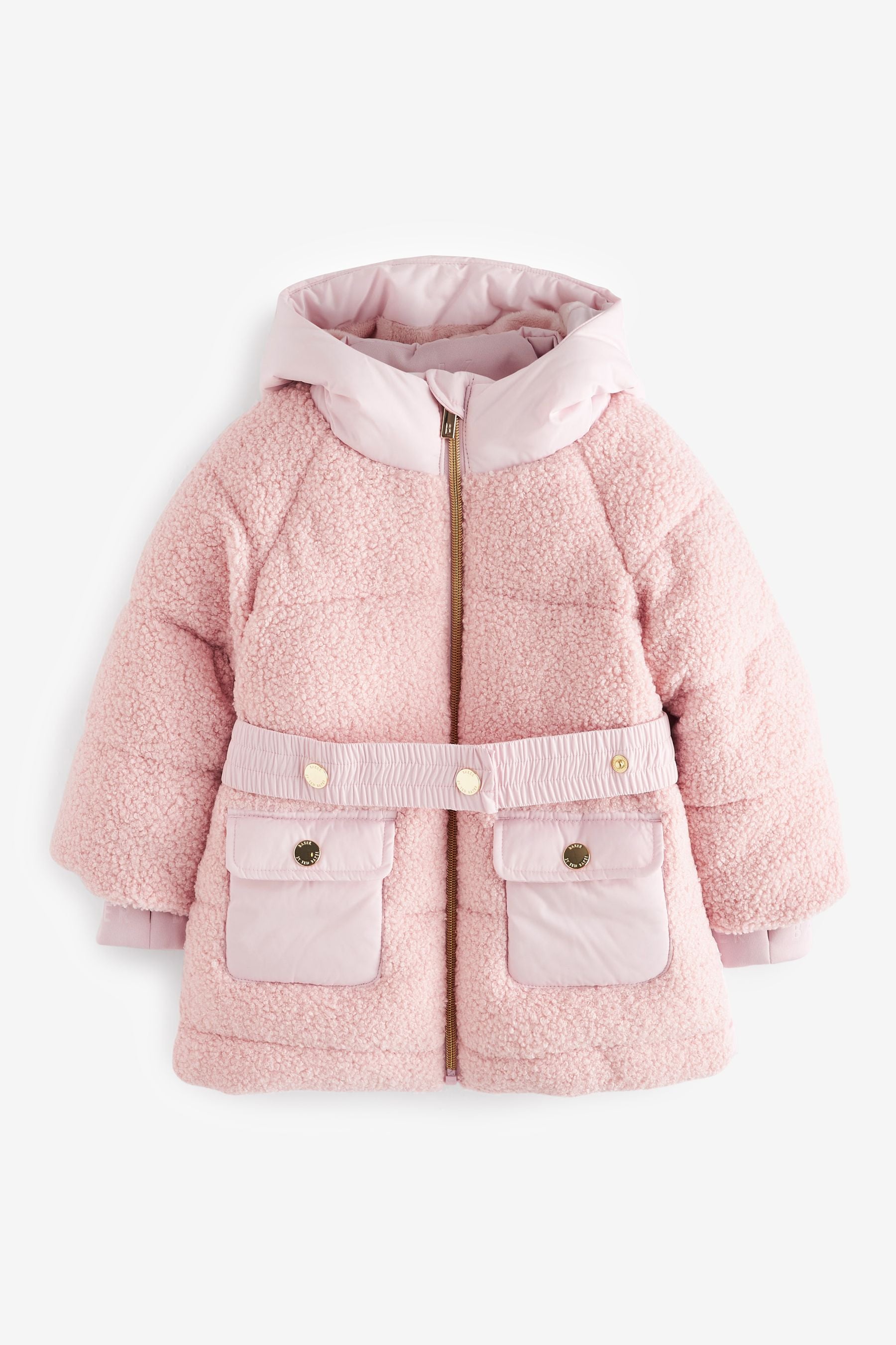 Pink Baker by Ted Baker Pink Teddy Borg Mixed Coat