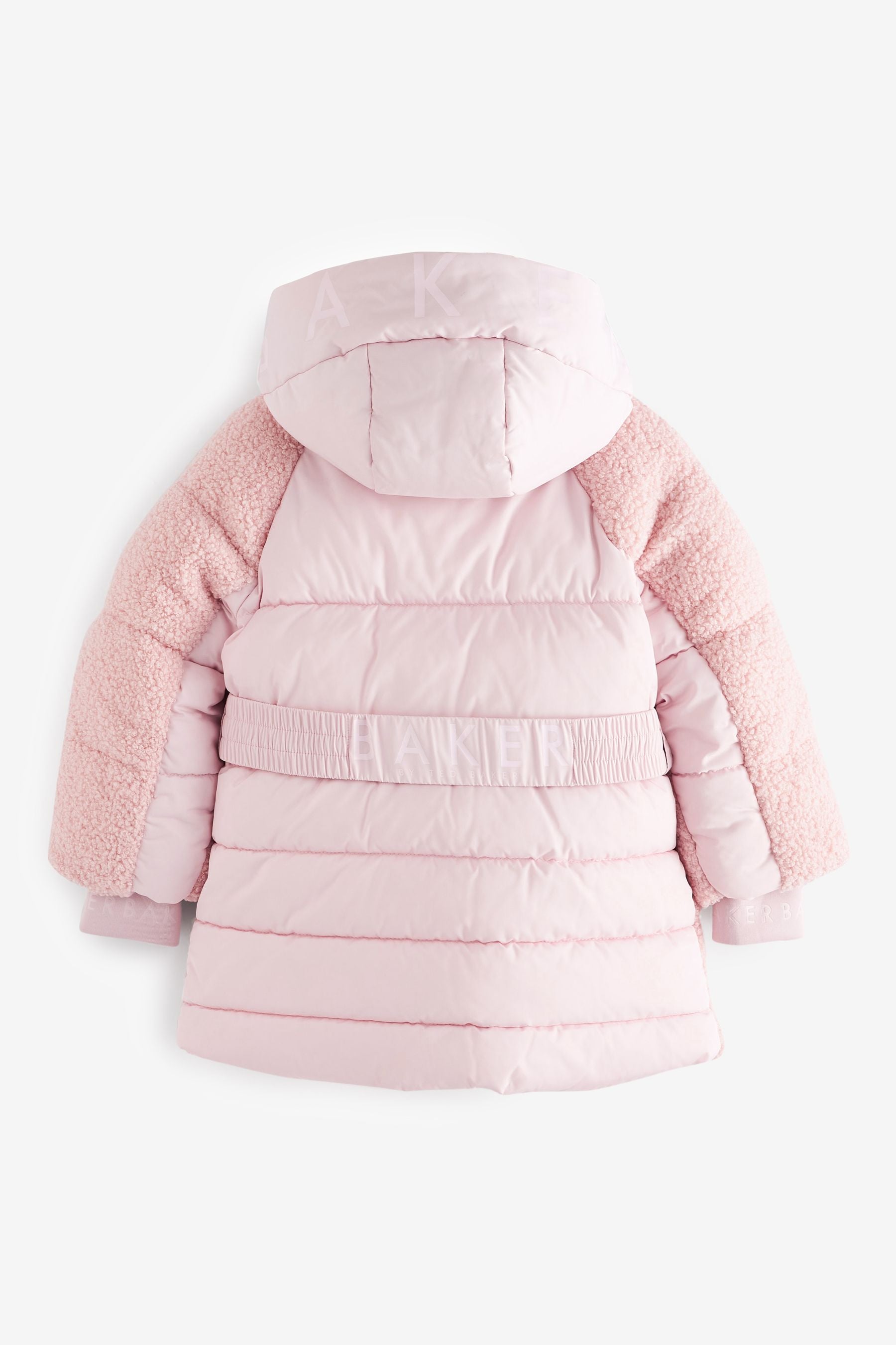 Pink Baker by Ted Baker Pink Teddy Borg Mixed Coat