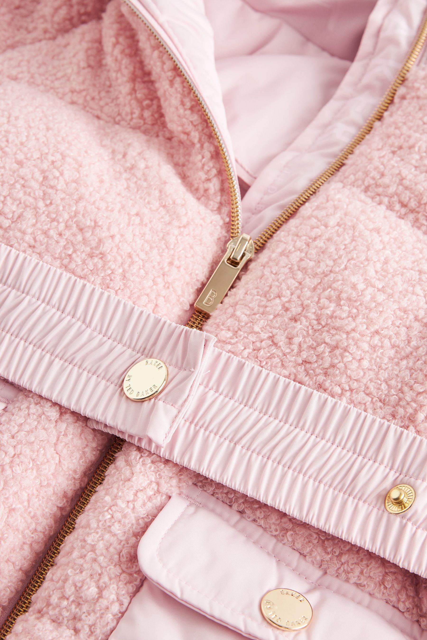 Pink Baker by Ted Baker Pink Teddy Borg Mixed Coat