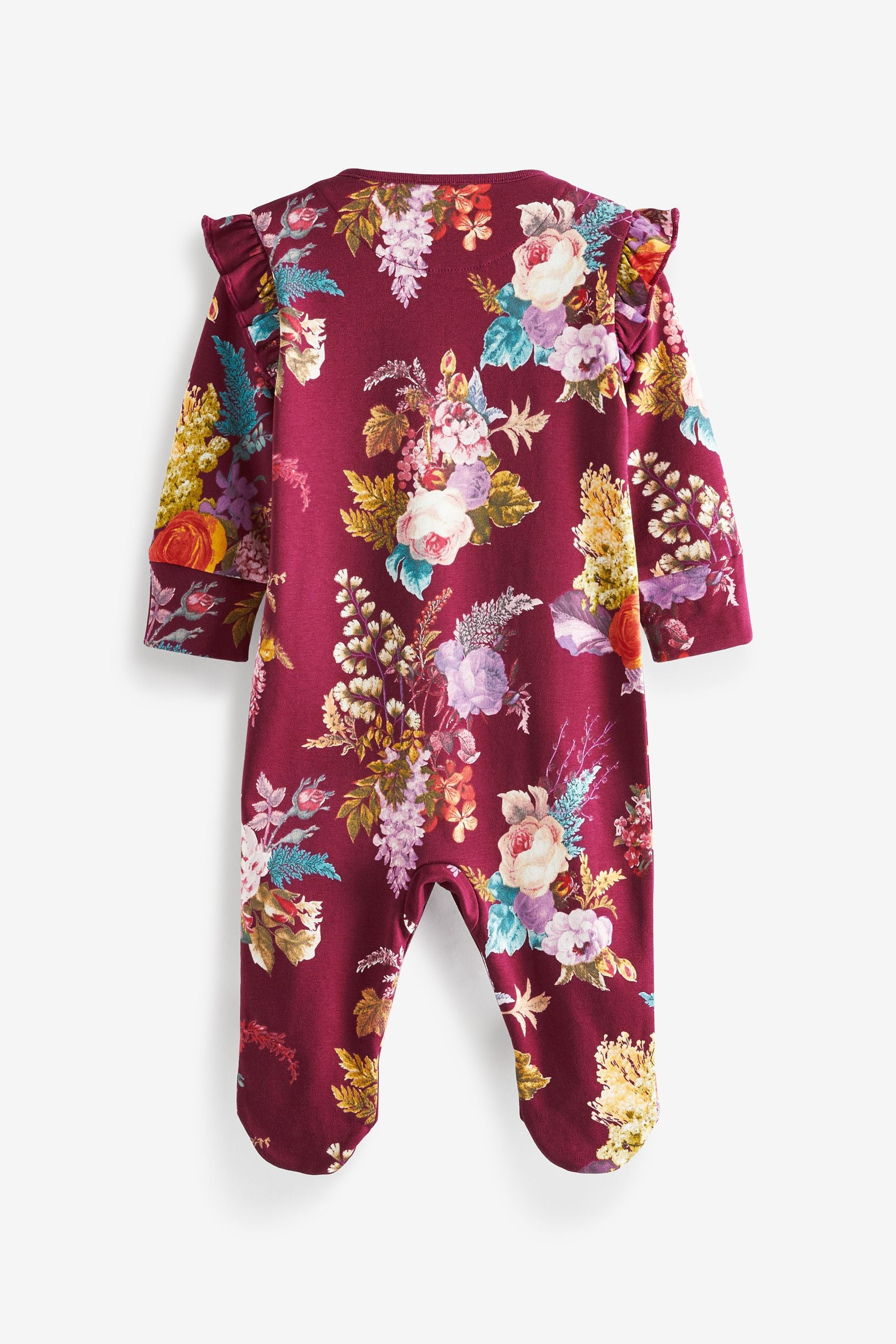 Floral Berry Red/Teal Sleepsuits 2 Pack (0mths-3yrs)