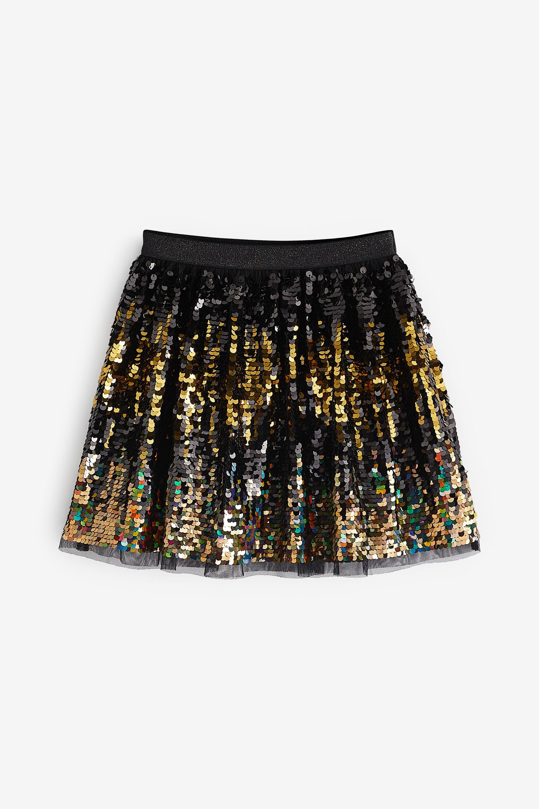 Black/Bronze Brown Sequin Skirt (3-16yrs)