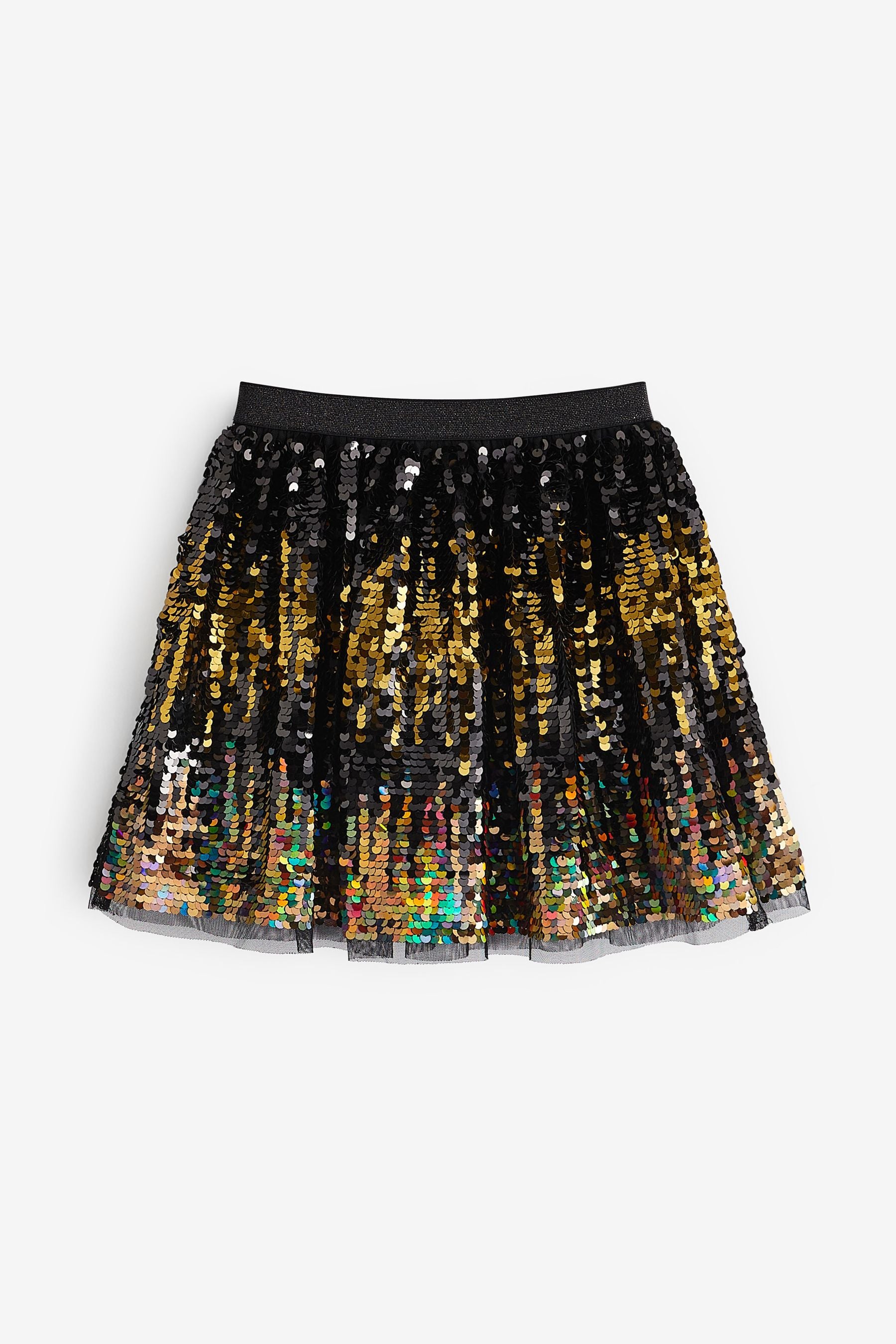 Black/Bronze Brown Sequin Skirt (3-16yrs)