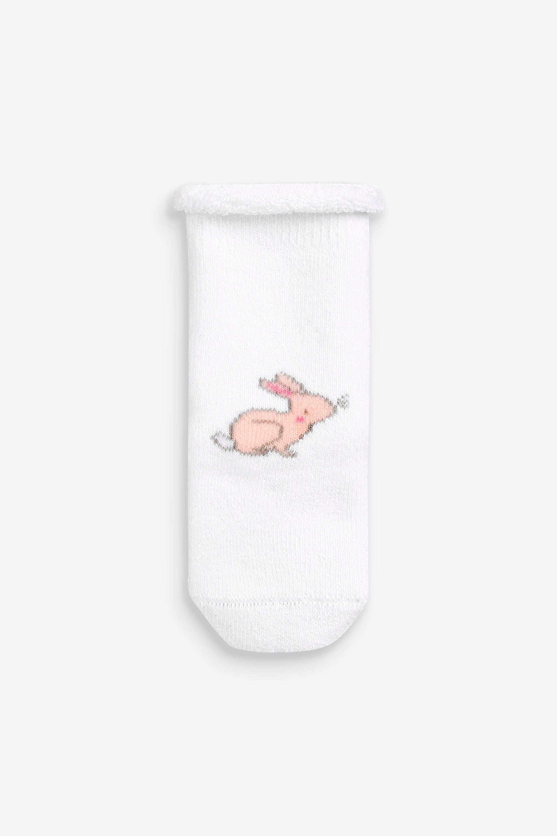 Pink Bunny Towelling Socks 3 Pack (0mths-2yrs)